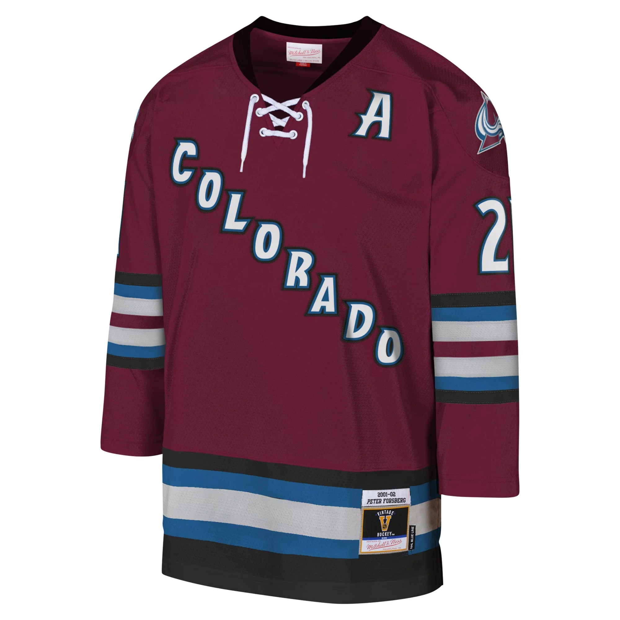 Youth Mitchell & Ness Peter Forsberg Burgundy Colorado Avalanche 2001-02 Blue Line Player Jersey