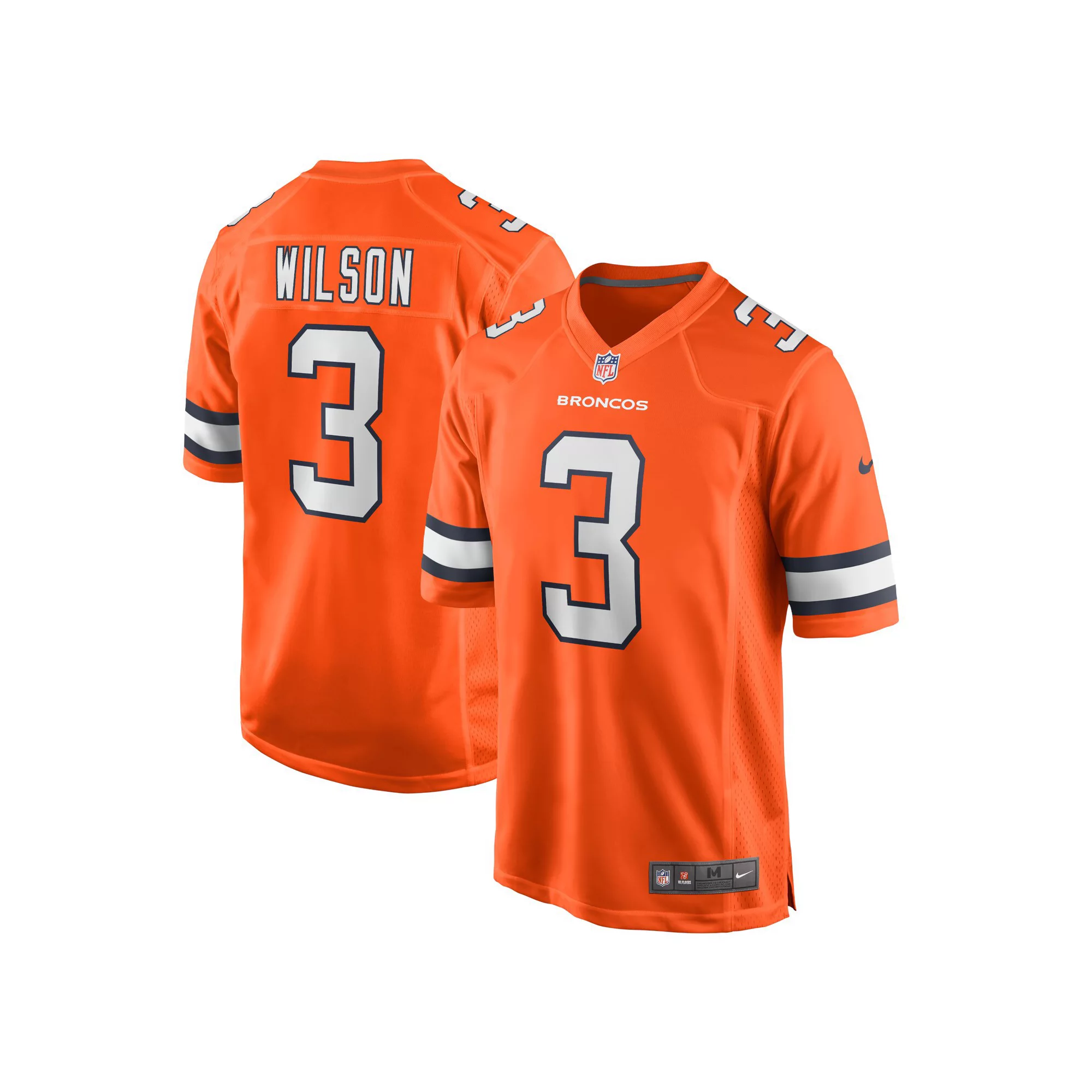 Men's Nike Russell Wilson Orange Denver Broncos Alternate Game Jersey
