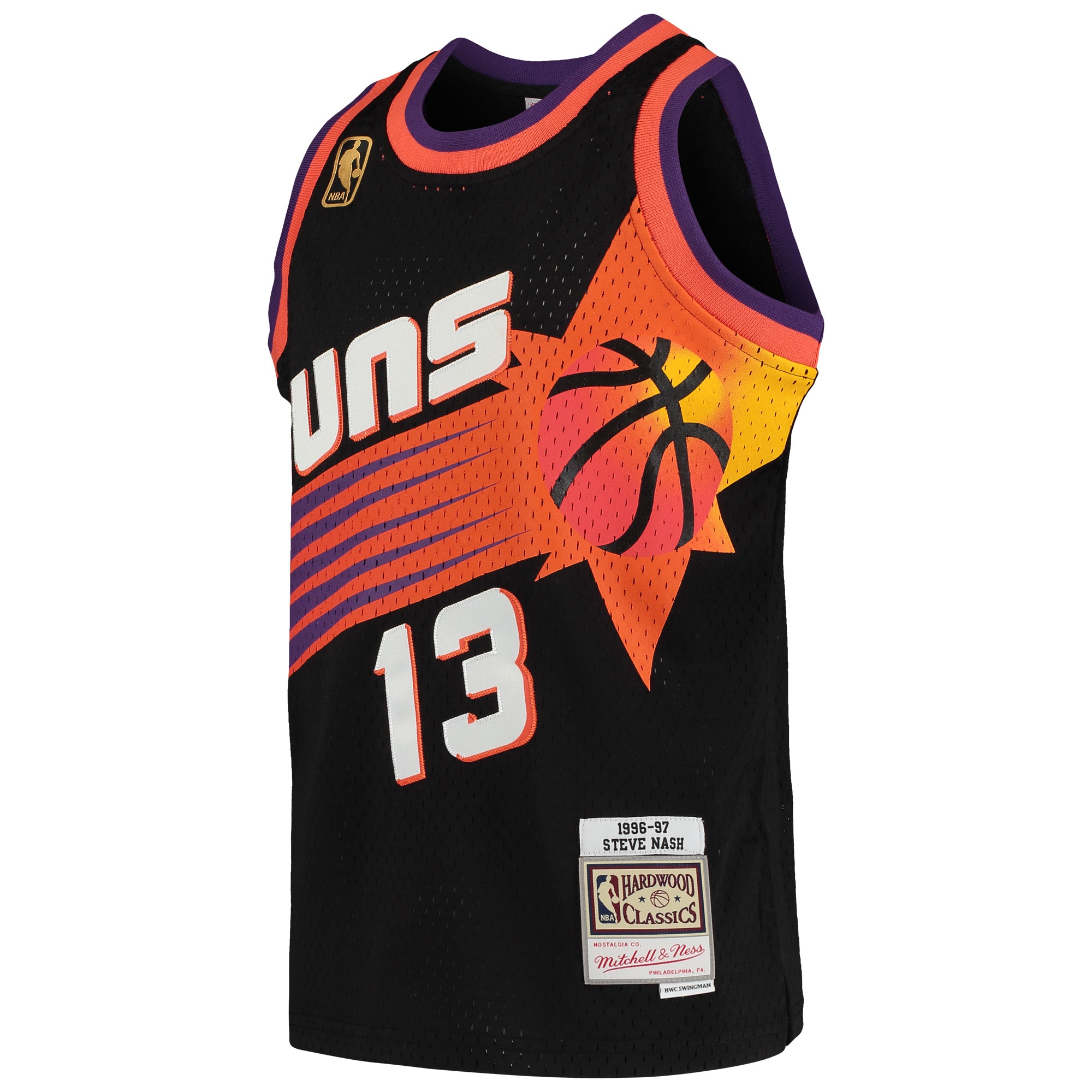 Youth Mitchell & Ness Steve Nash Black Phoenix Suns 1996-97 Hardwood Classics Swingman Throwback Jersey