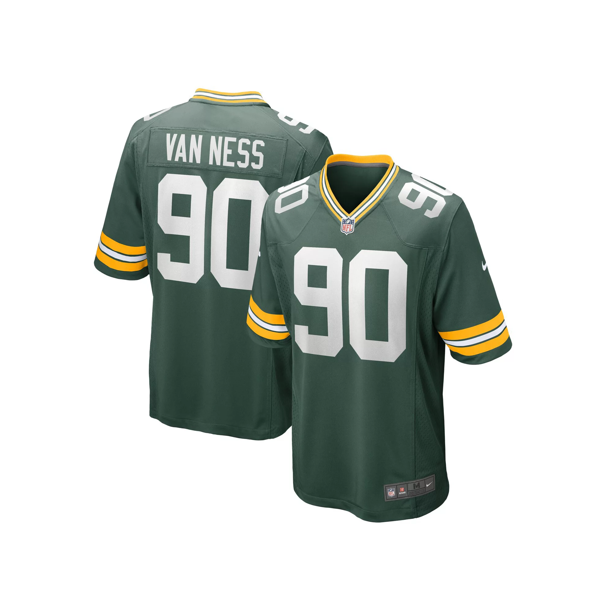 Men's Nike Lukas Van Ness Green Green Bay Packers 2023 NFL Draft First Round Pick Game Jersey