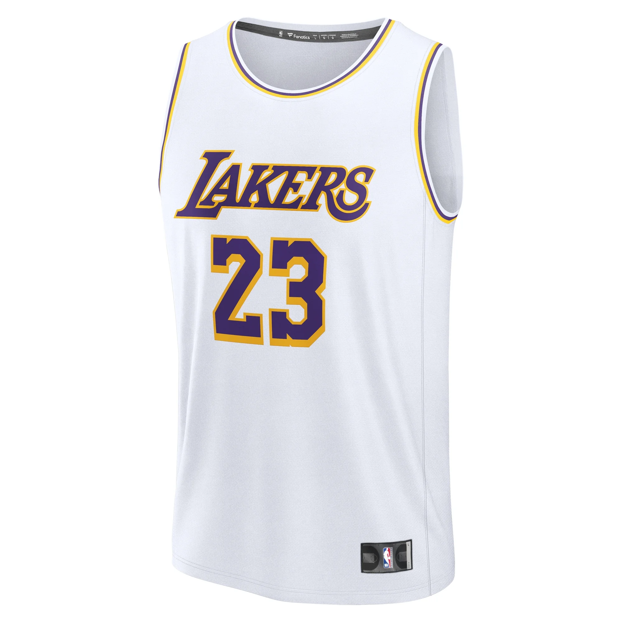 Men's Fanatics LeBron James White Los Angeles Lakers Fast Break Replica Player Jersey - Association Edition
