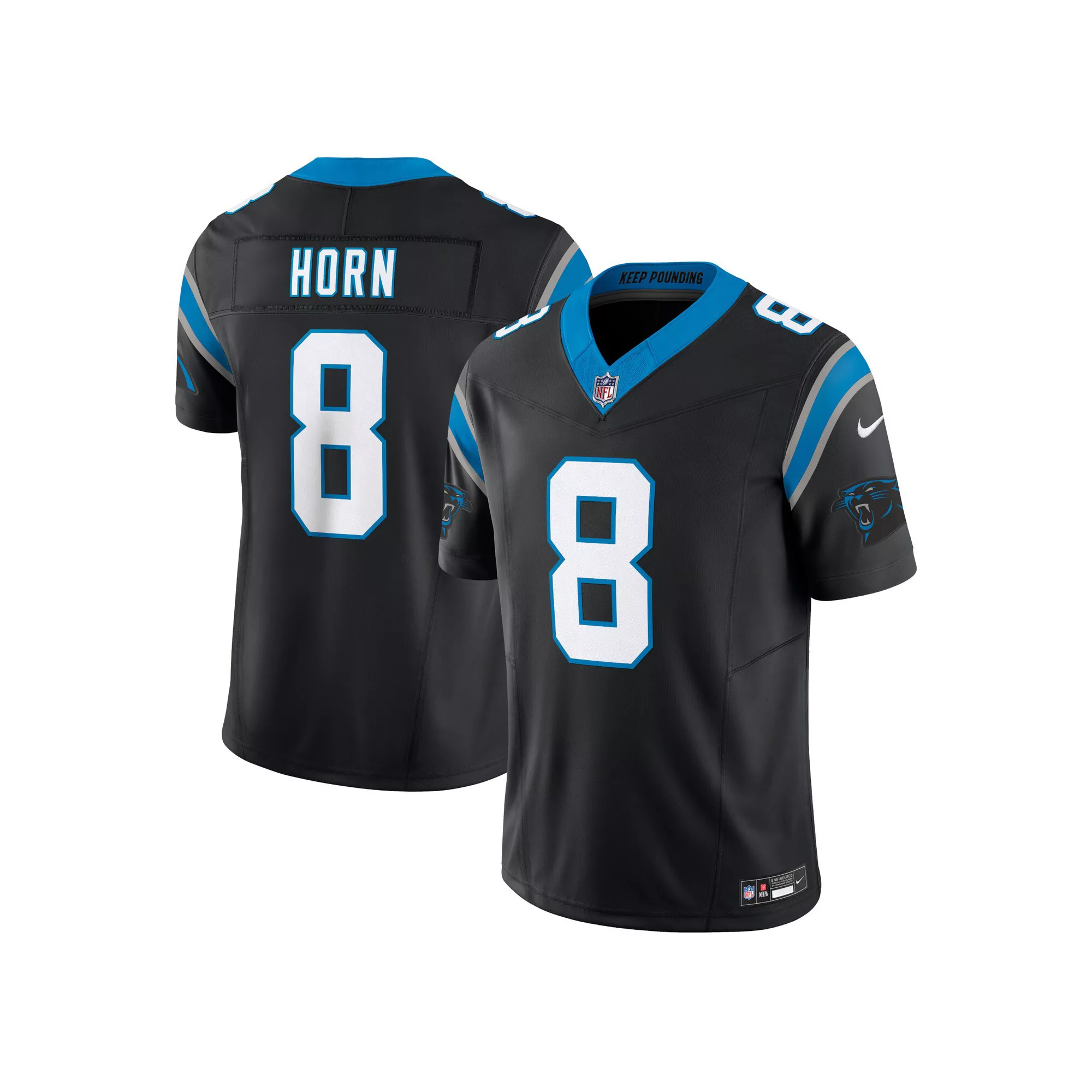 Men's Nike Jaycee Horn Black Carolina Panthers Vapor F.U.S.E. Limited Jersey