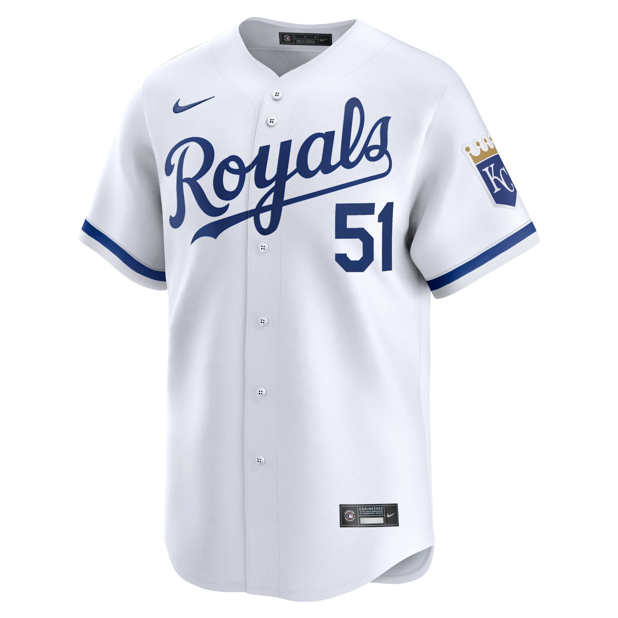 Men's Nike Brady Singer White Kansas City Royals Home Limited Player Jersey