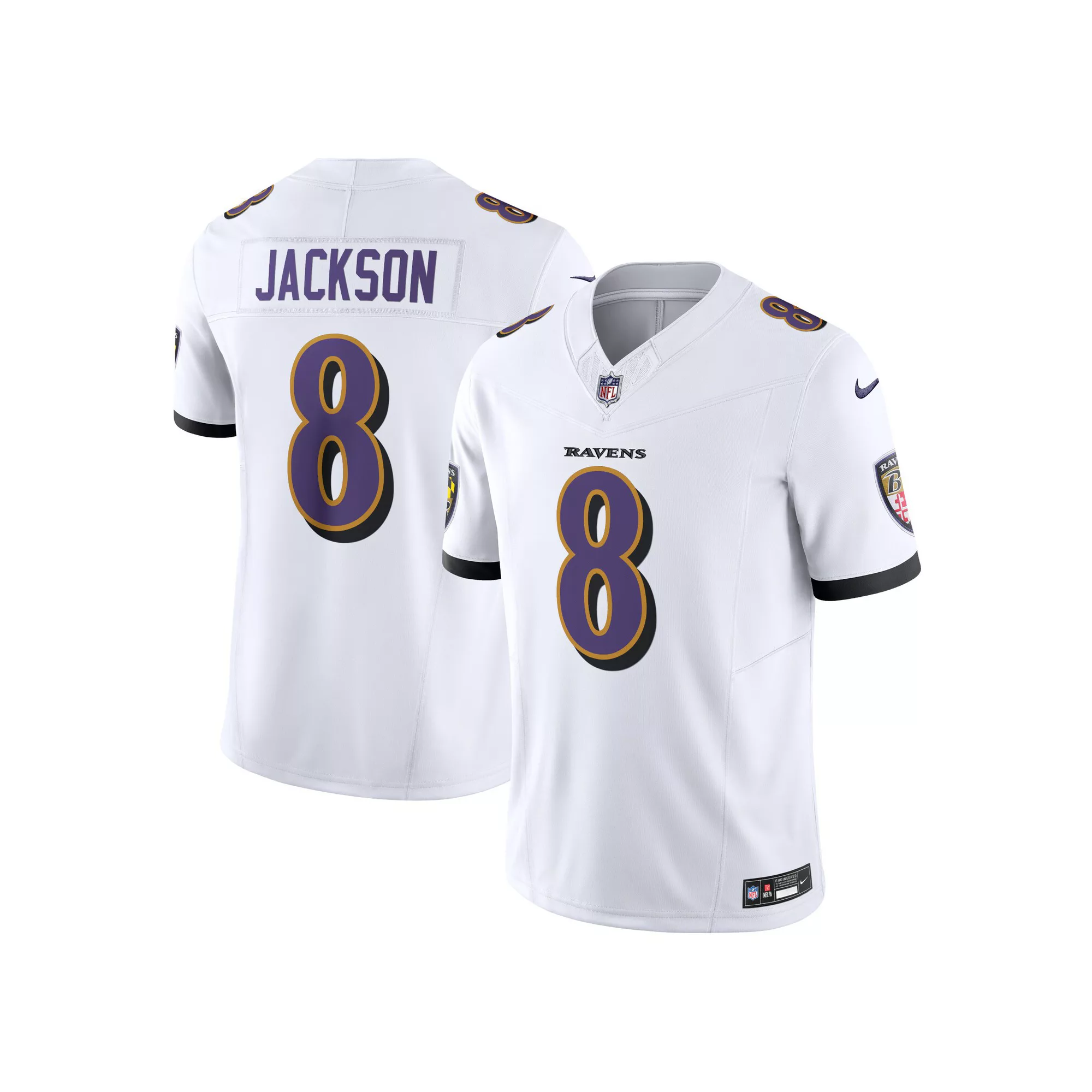 Men's Nike Lamar Jackson White Baltimore Ravens Vapor F.U.S.E. Limited Jersey