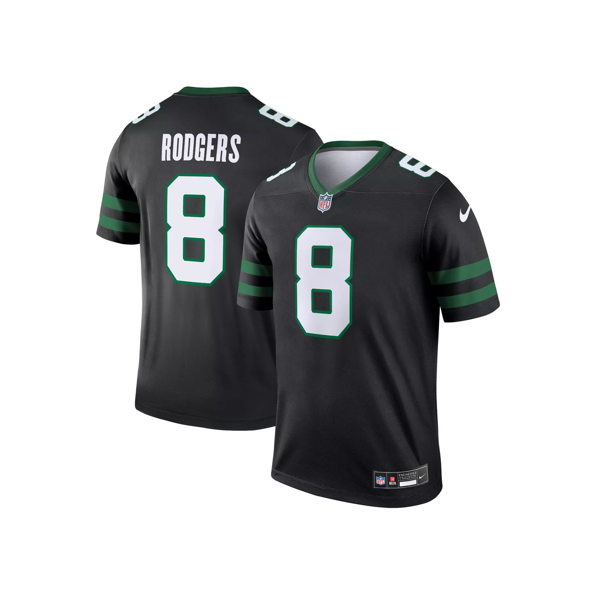 Men's Nike Aaron Rodgers Legacy Black New York Jets Alternate Legend Jersey