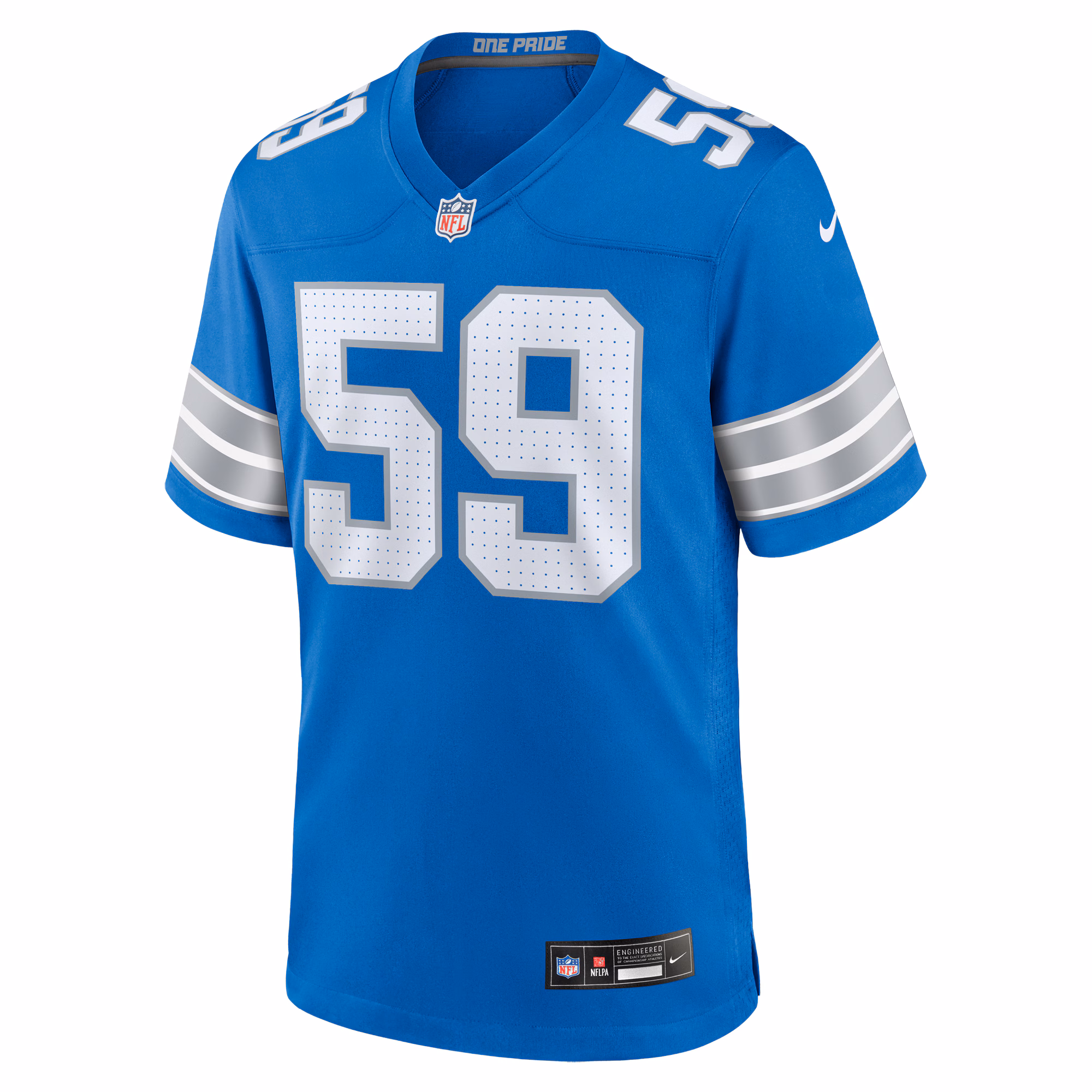 Giovanni Manu Detroit Lions Nike Team Game Jersey -  Blue
