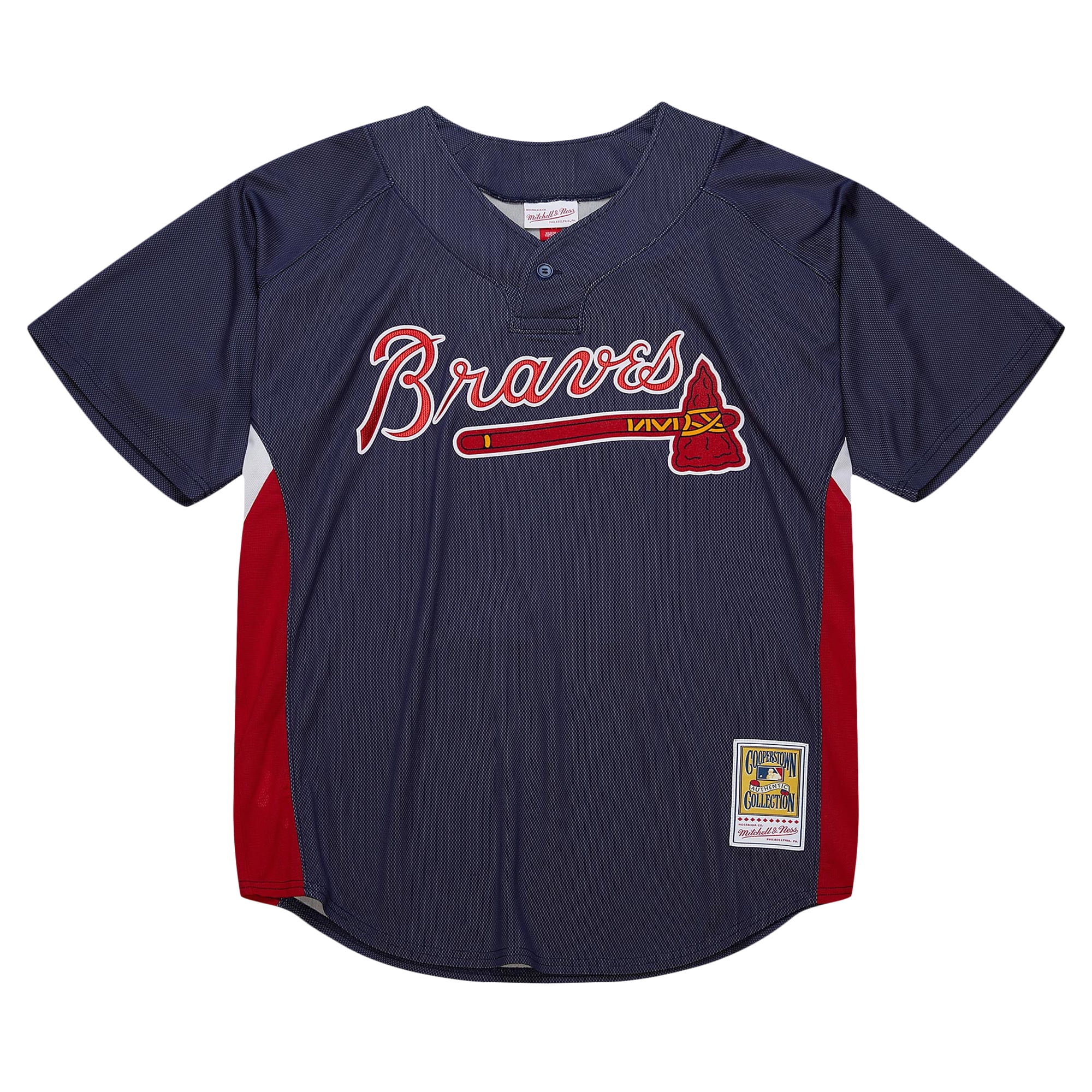 Men's Mitchell & Ness Chipper Jones Navy Atlanta Braves Cooperstown Collection 2007 Batting Practice Jersey