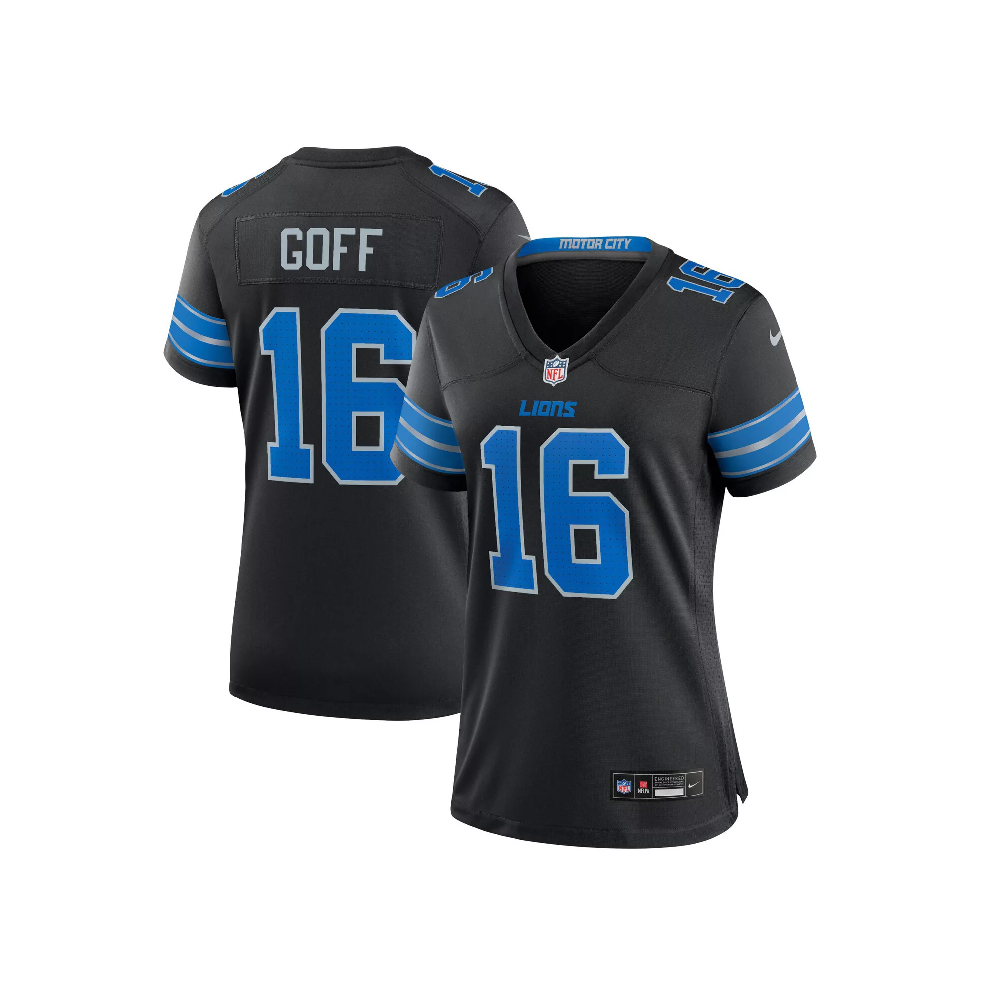 Women's Nike Jared Goff Black Detroit Lions 2nd Alternate Game Jersey
