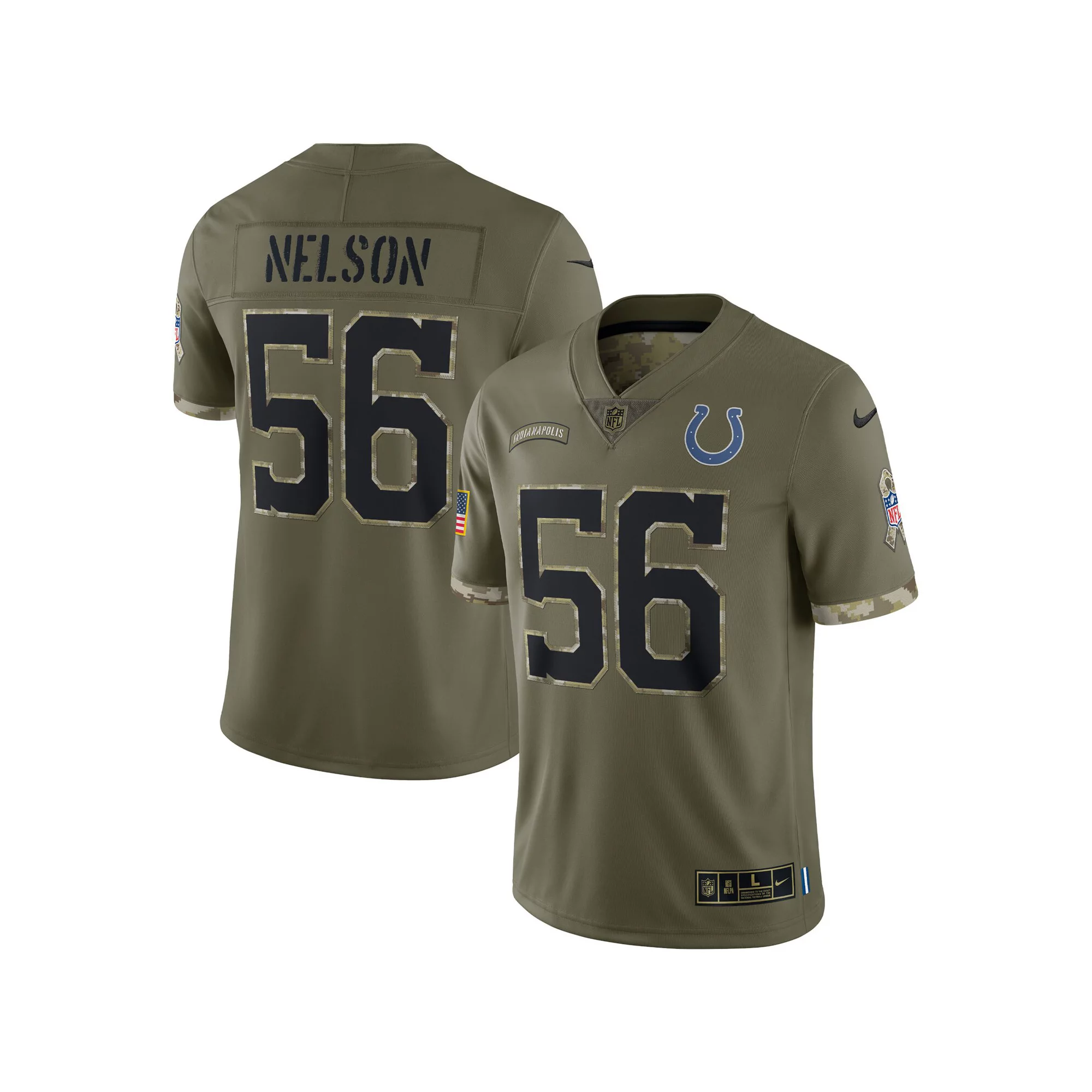 Men's Nike Quenton Nelson Olive Indianapolis Colts 2022 Salute To Service Limited Jersey