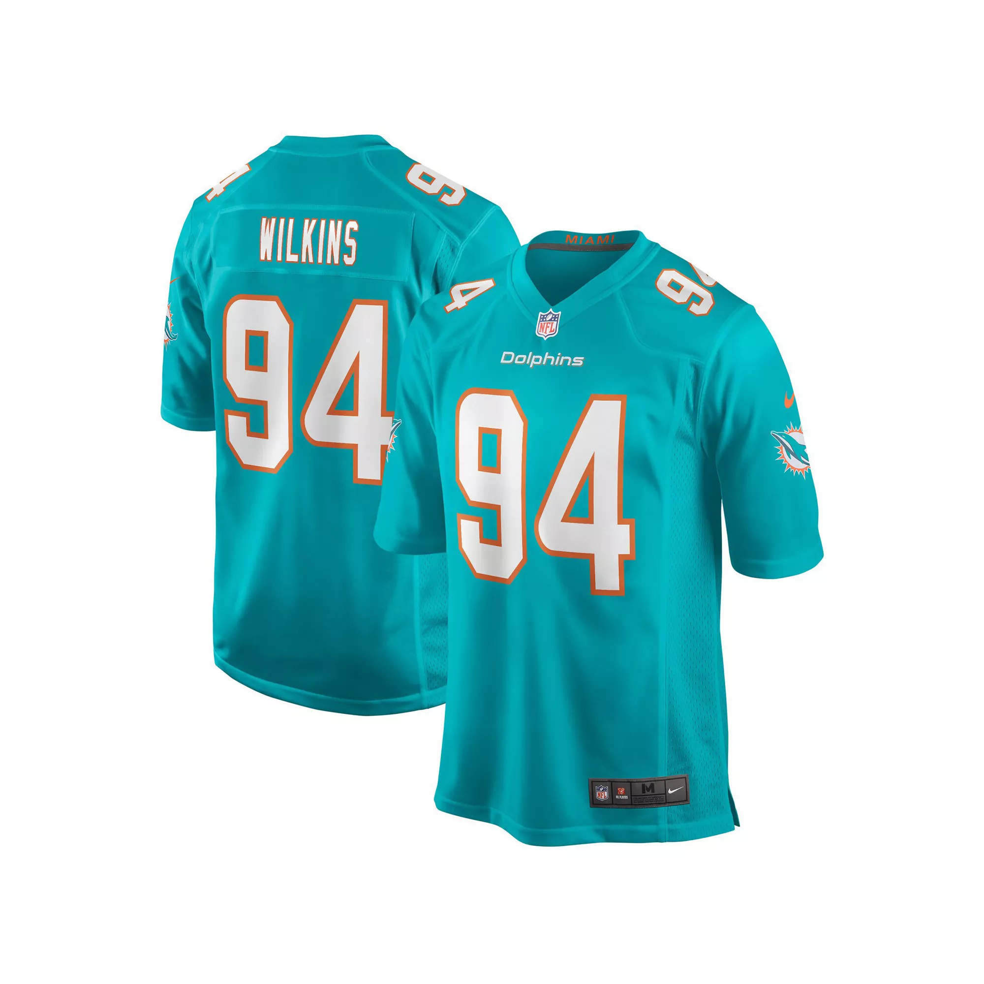 Men's Nike Christian Wilkins Aqua Miami Dolphins Game Jersey