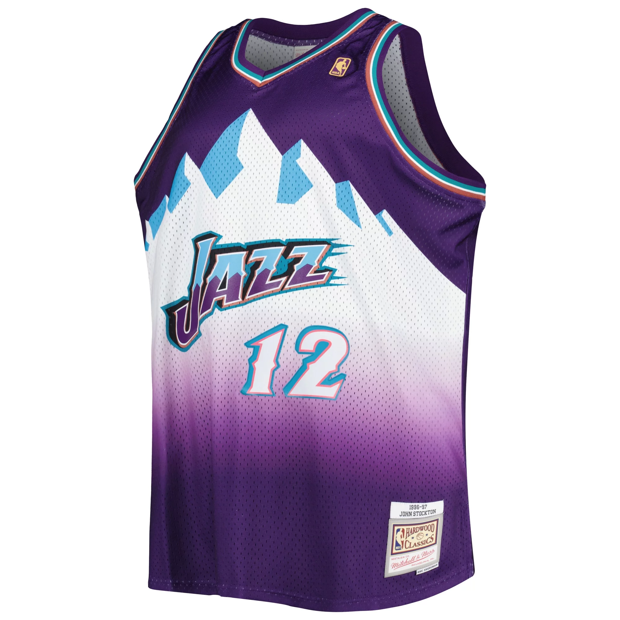 Men's Mitchell & Ness John Stockton Purple Utah Jazz Big & Tall Hardwood Classics 1996/97 Swingman Jersey
