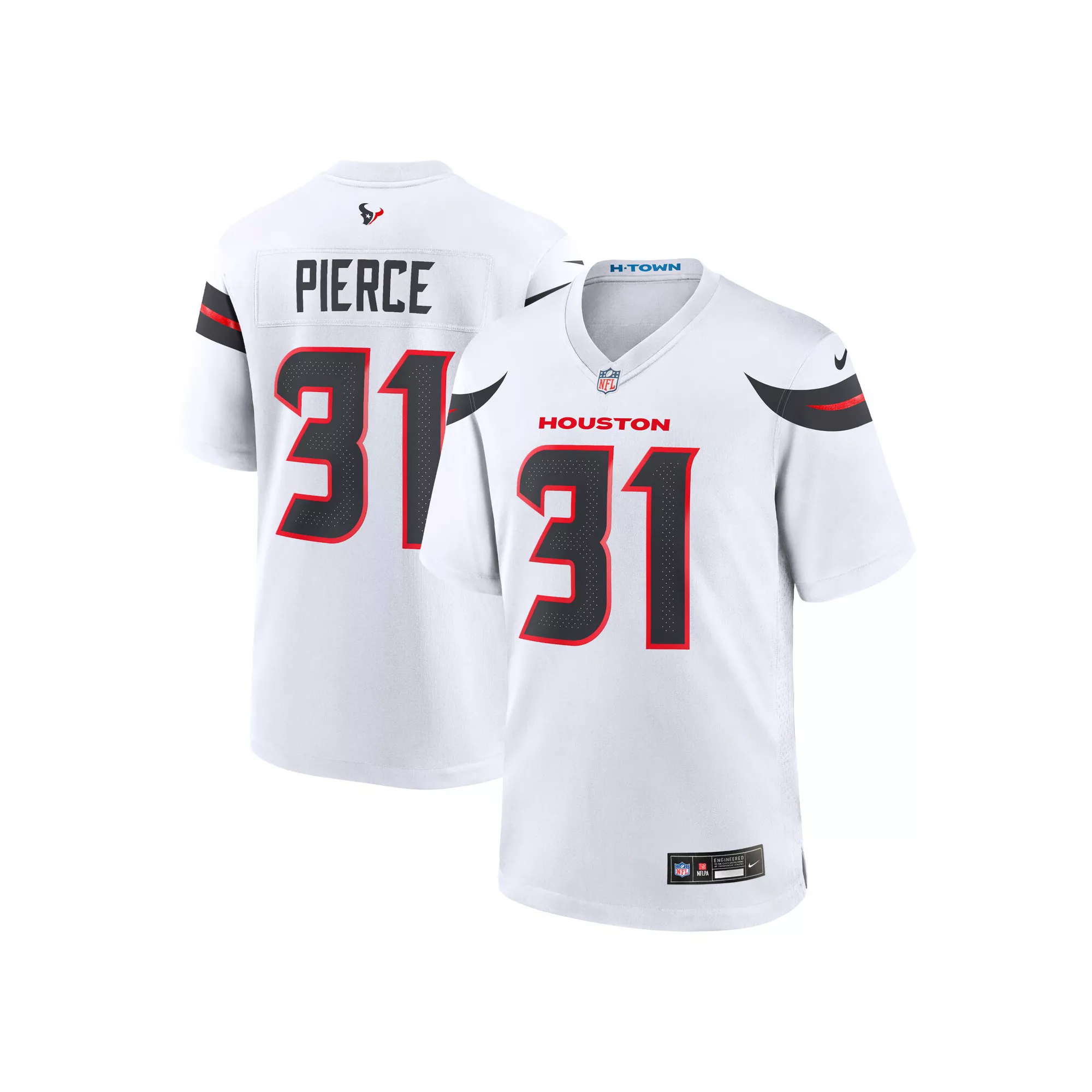 Men's Nike Dameon Pierce White Houston Texans Game Jersey