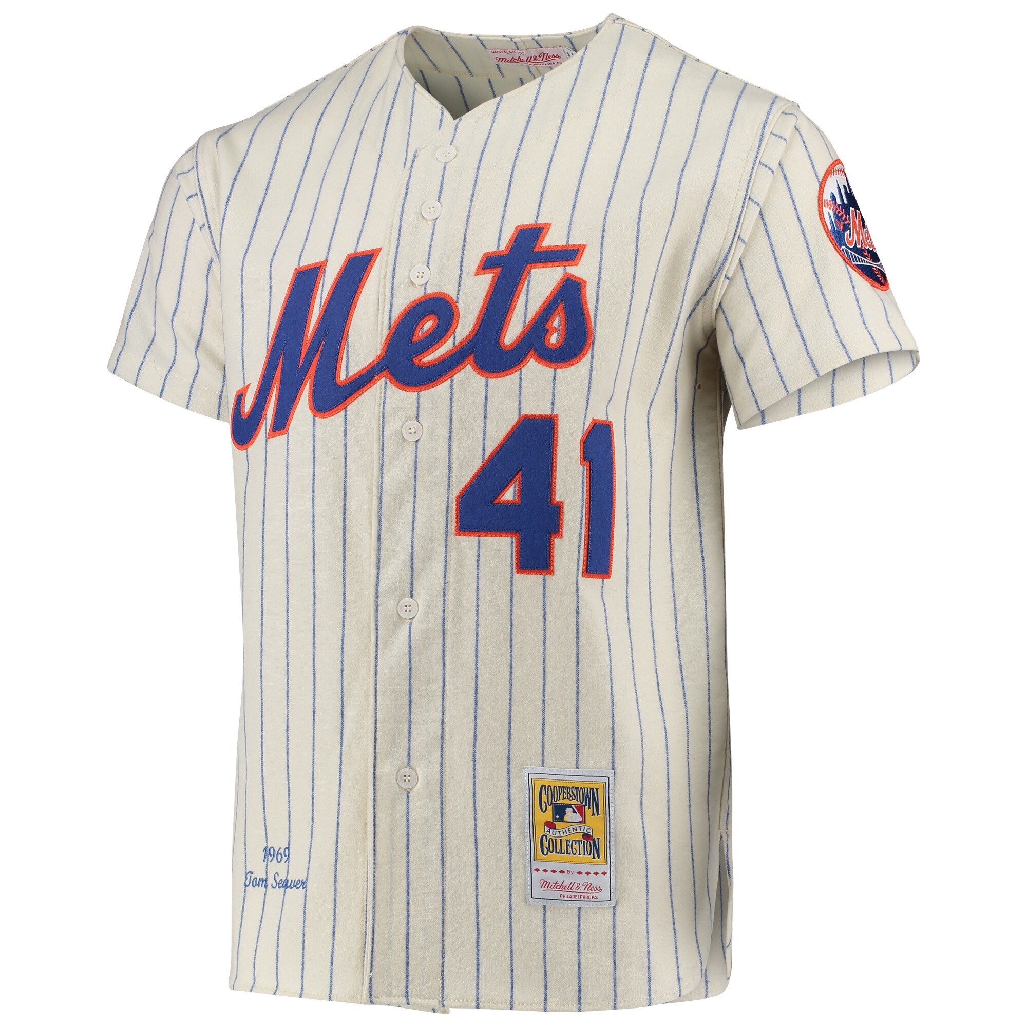 Tom Seaver New York Mets Mitchell & Ness 1969 Cooperstown Collection Authentic Jersey - Cream