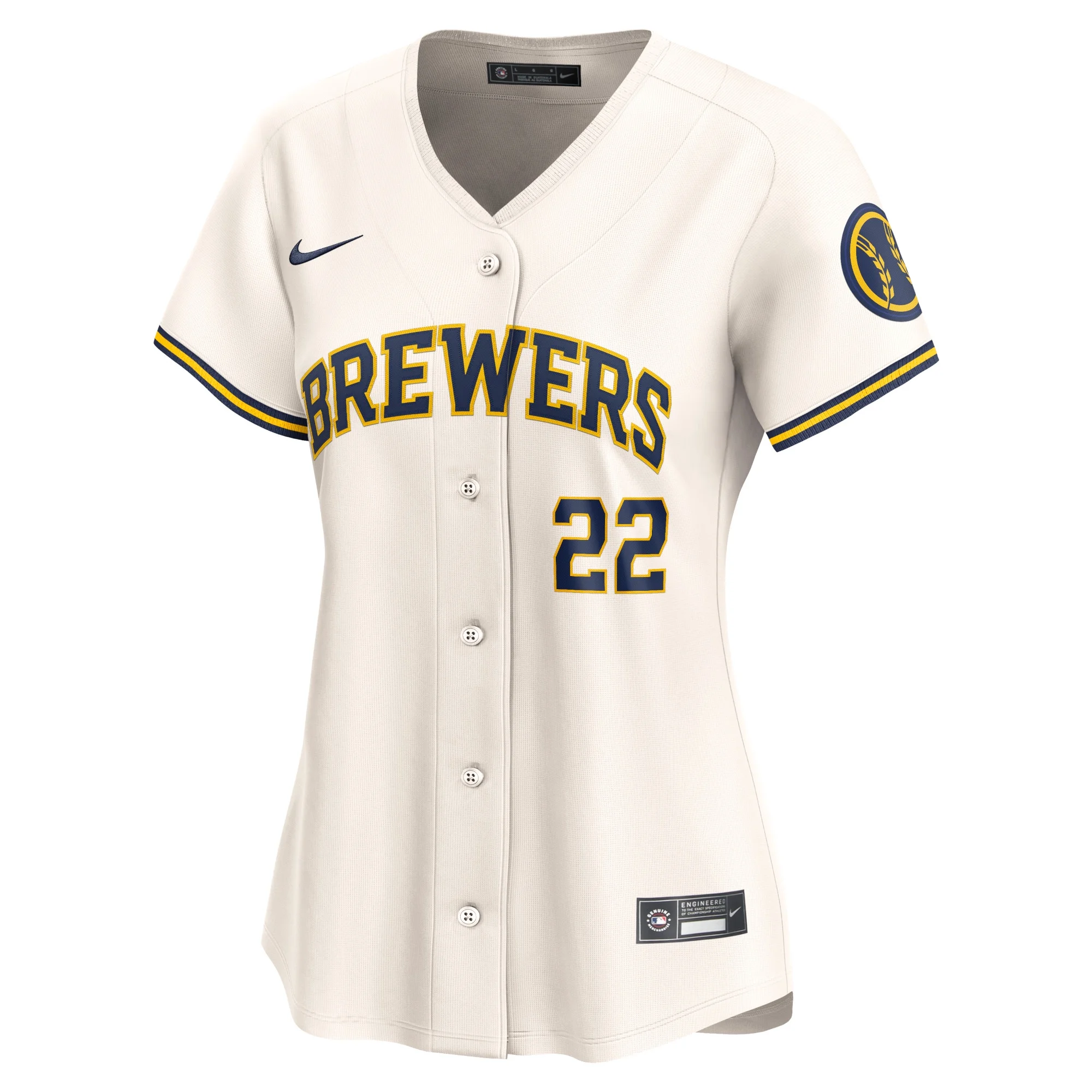Women's Nike Christian Yelich Cream Milwaukee Brewers Home Limited Player Jersey