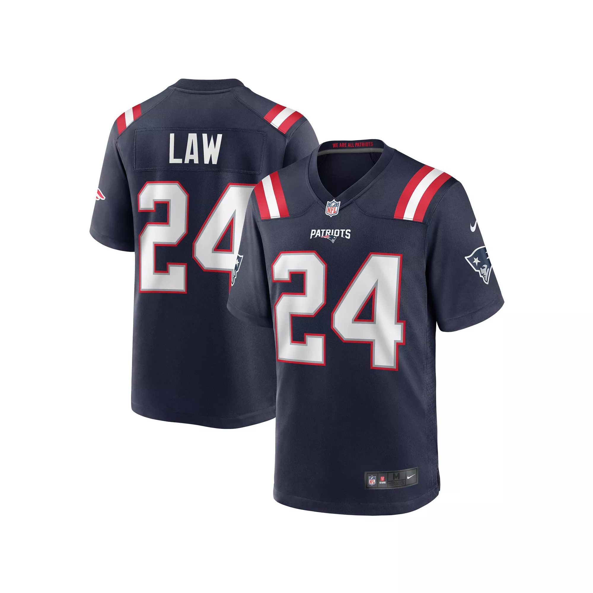 Men's Nike Ty Law Navy New England Patriots Game Retired Player Jersey