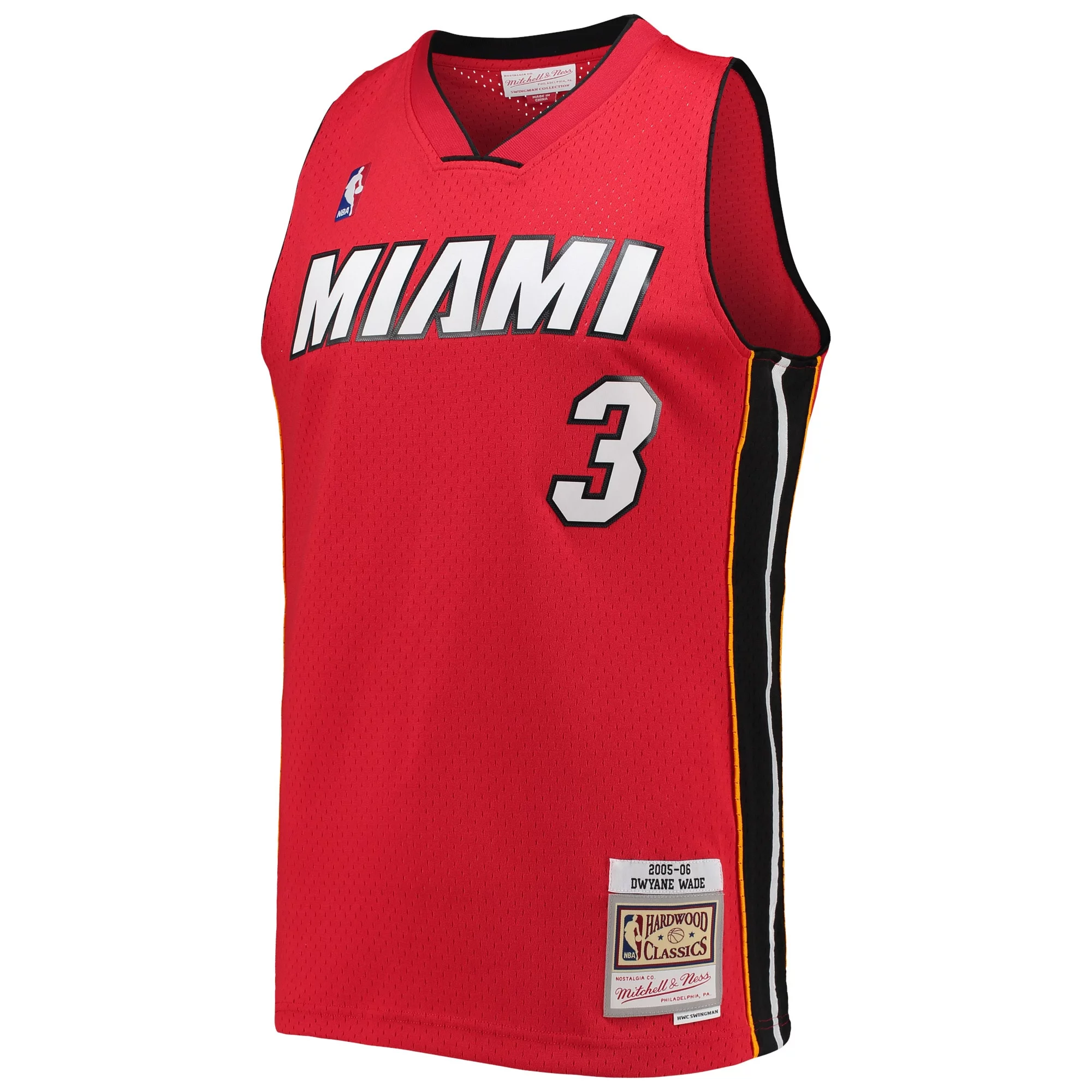 Men's Mitchell & Ness Dwyane Wade Red Miami Heat Big & Tall Hardwood Classics 2005/06 Swingman Jersey
