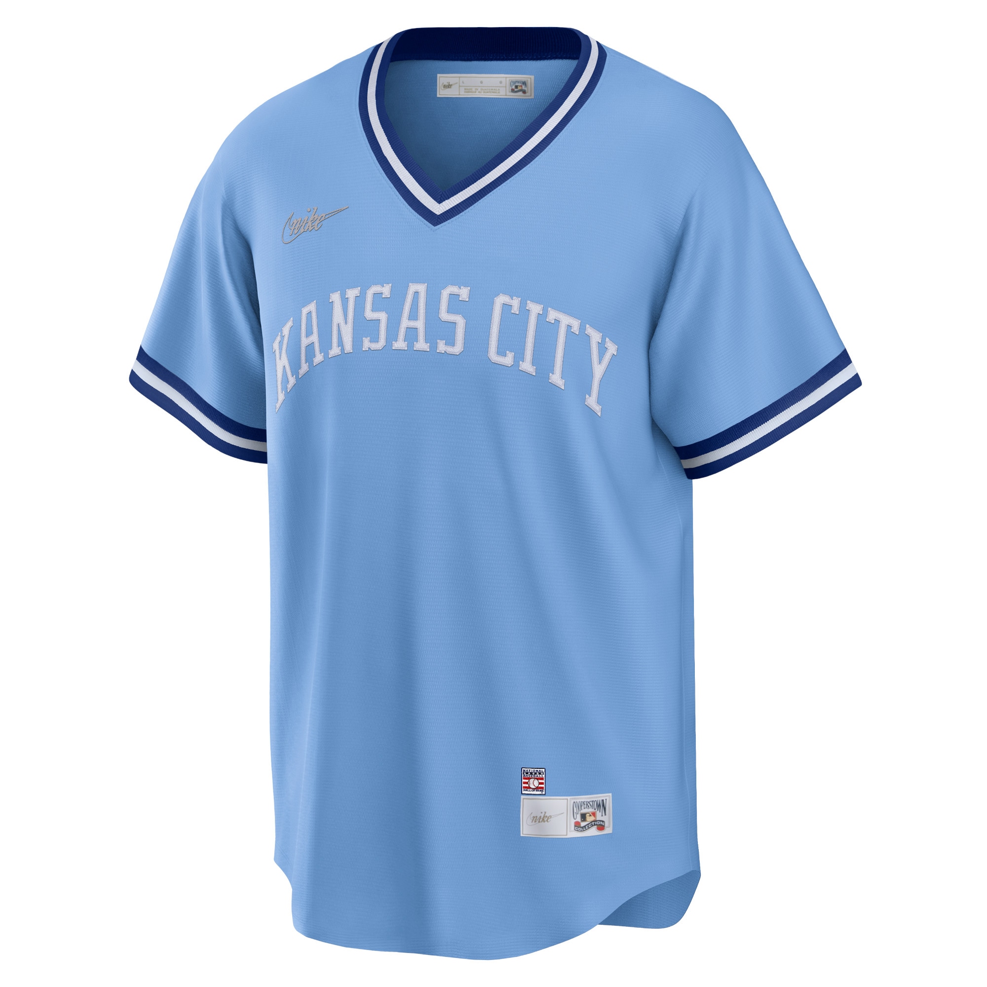 Men's Nike George Brett Light Blue Kansas City Royals Road Cooperstown Collection Player Jersey
