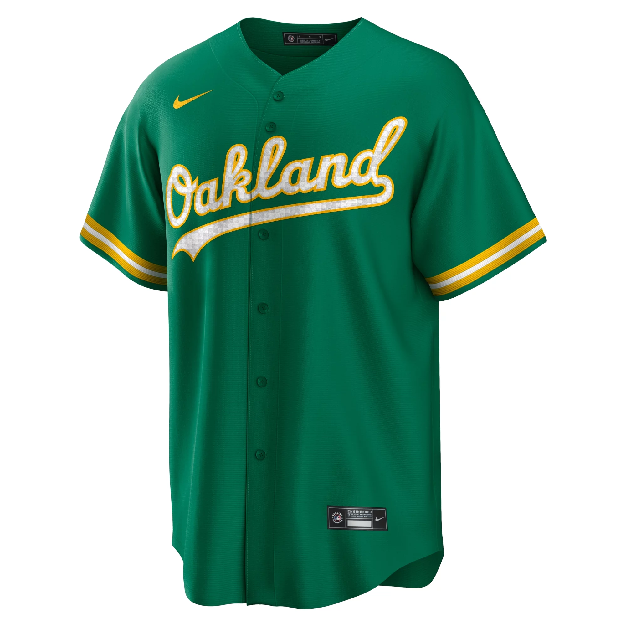 Men's Nike Green Oakland Athletics Alternate Replica Team Jersey