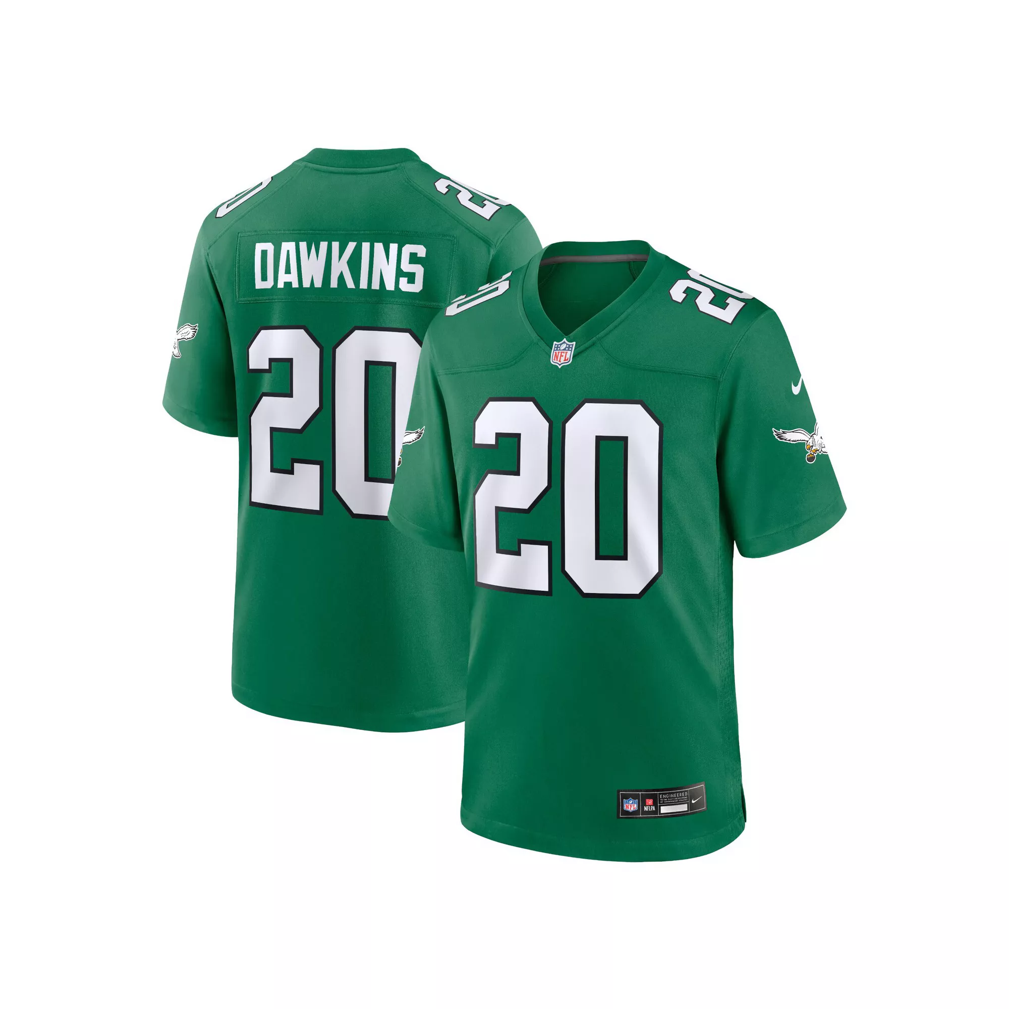 Men's Nike Brian Dawkins Kelly Green Philadelphia Eagles Alternate Retired Player Game Jersey