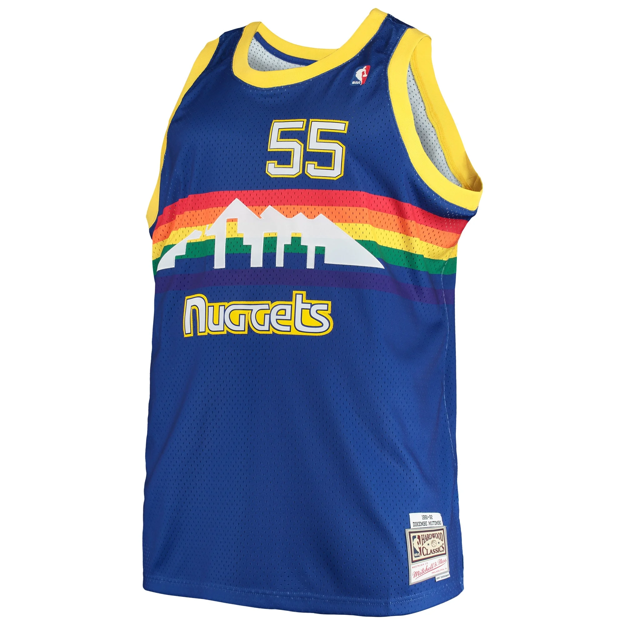 Men's Mitchell & Ness Dikembe Mutombo Royal Denver Nuggets 1991/92 Big & Tall Hardwood Classics Swingman Jersey