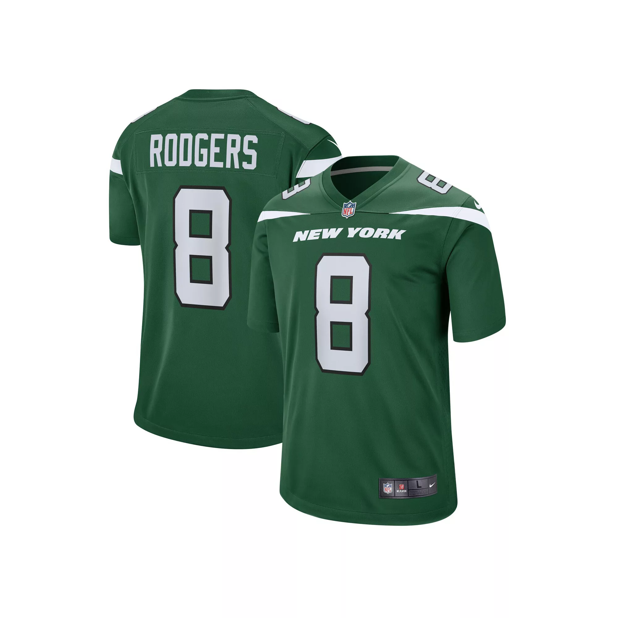 Youth Nike Aaron Rodgers Gotham Green New York Jets Game Jersey