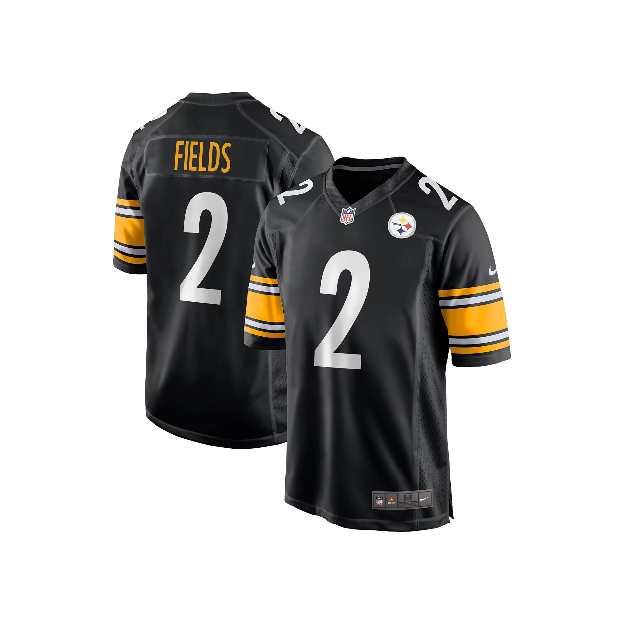 Men's Nike Justin Fields Black Pittsburgh Steelers Game Player Jersey