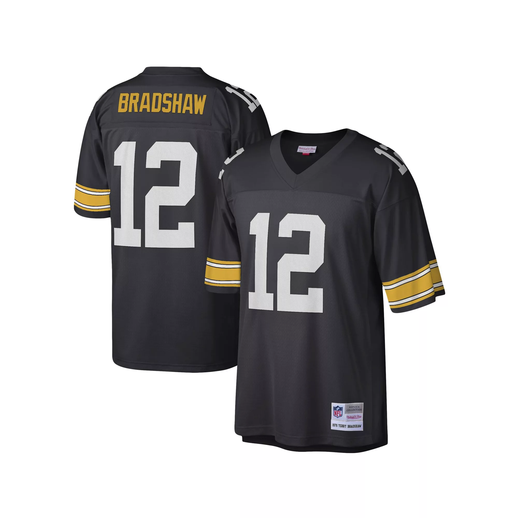 Men's Mitchell & Ness Terry Bradshaw Black Pittsburgh Steelers Legacy Replica Jersey