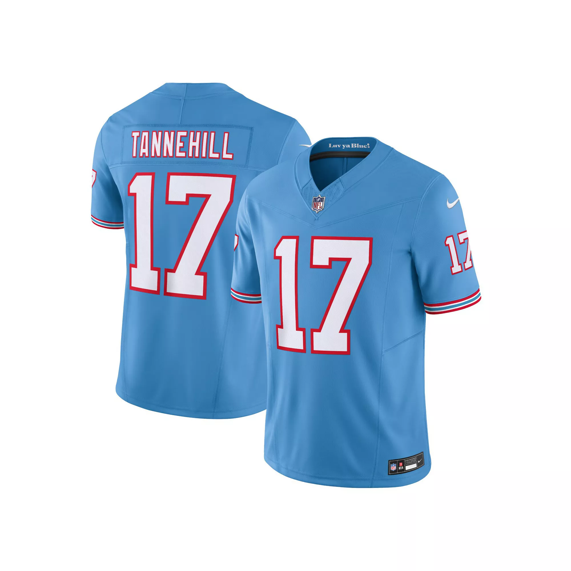 Men's Nike Ryan Tannehill Light Blue Tennessee Titans Oilers Throwback Vapor F.U.S.E. Limited Jersey