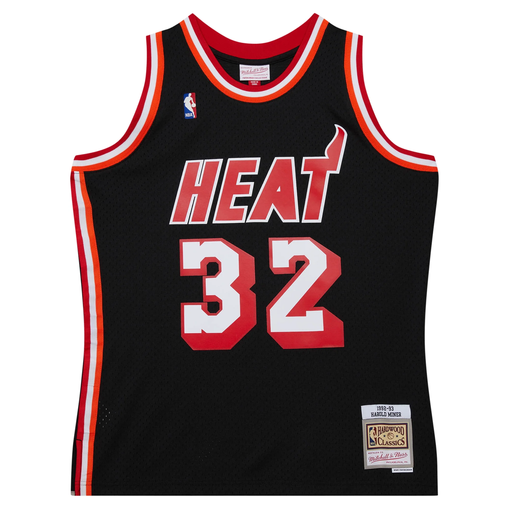 Men's Mitchell & Ness Harold Miner Black Miami Heat 1992/93 Hardwood Classics Swingman Throwback Jersey