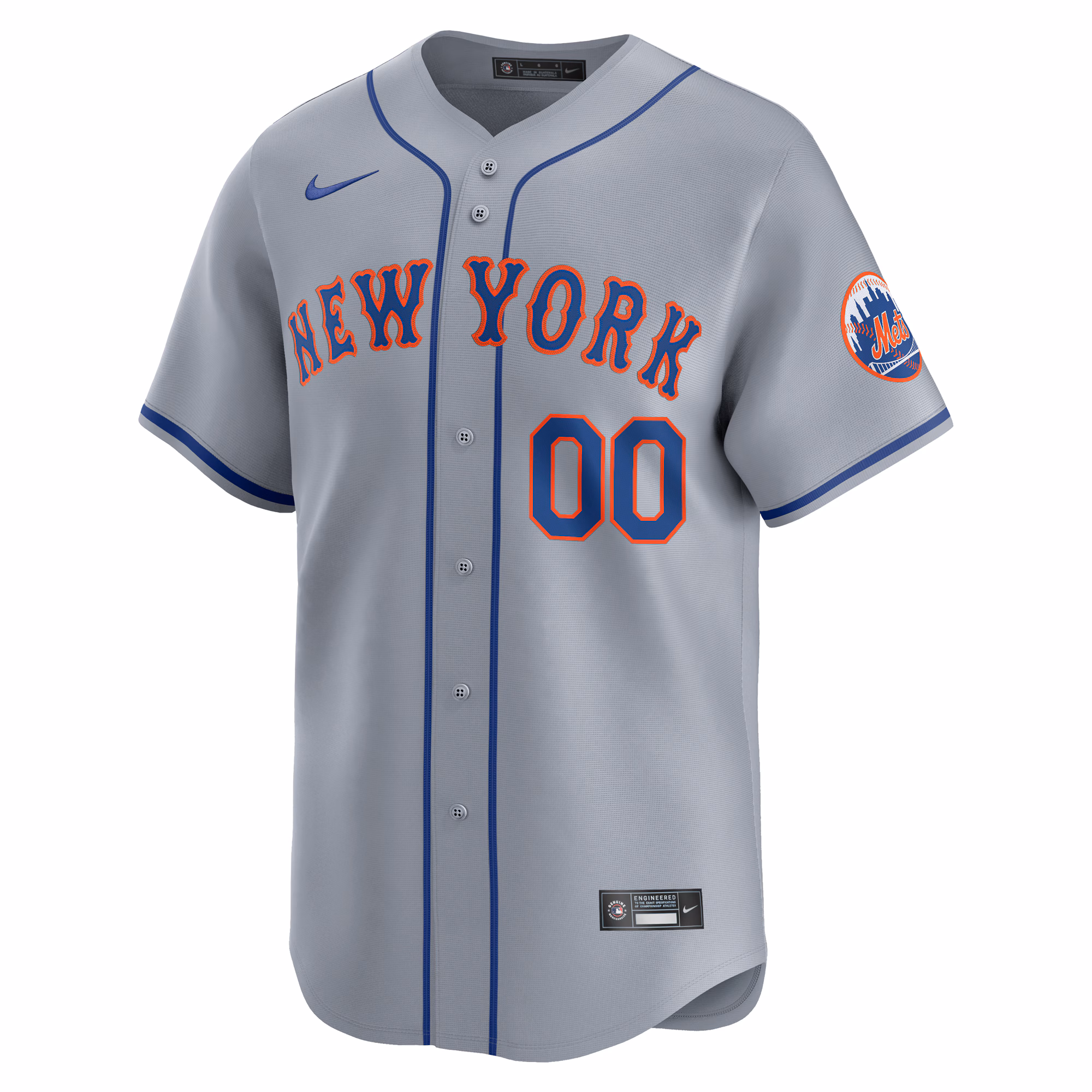 New York Mets Nike Away Limited Custom Jersey - Gray