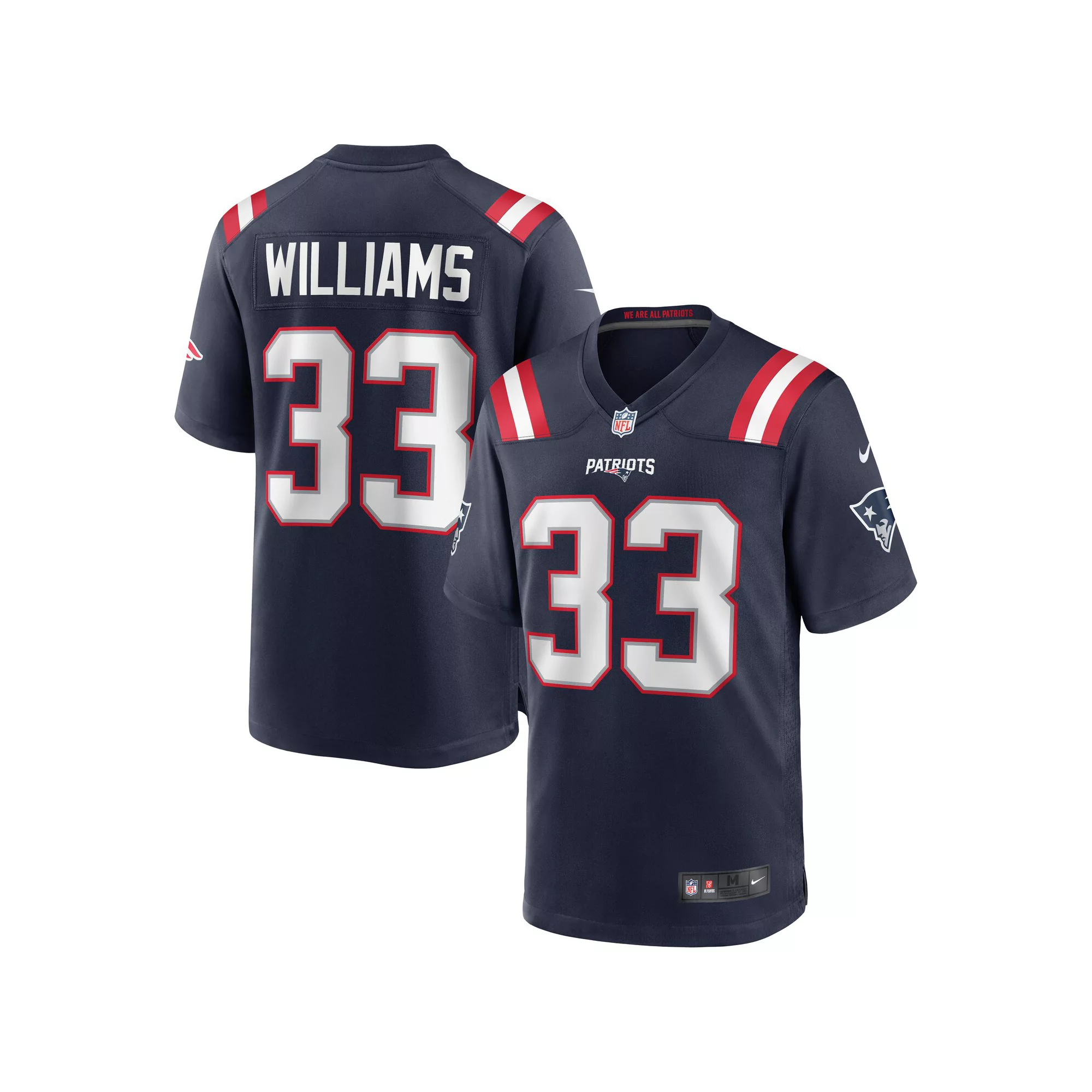Men's Nike Joejuan Williams Navy New England Patriots Game Jersey