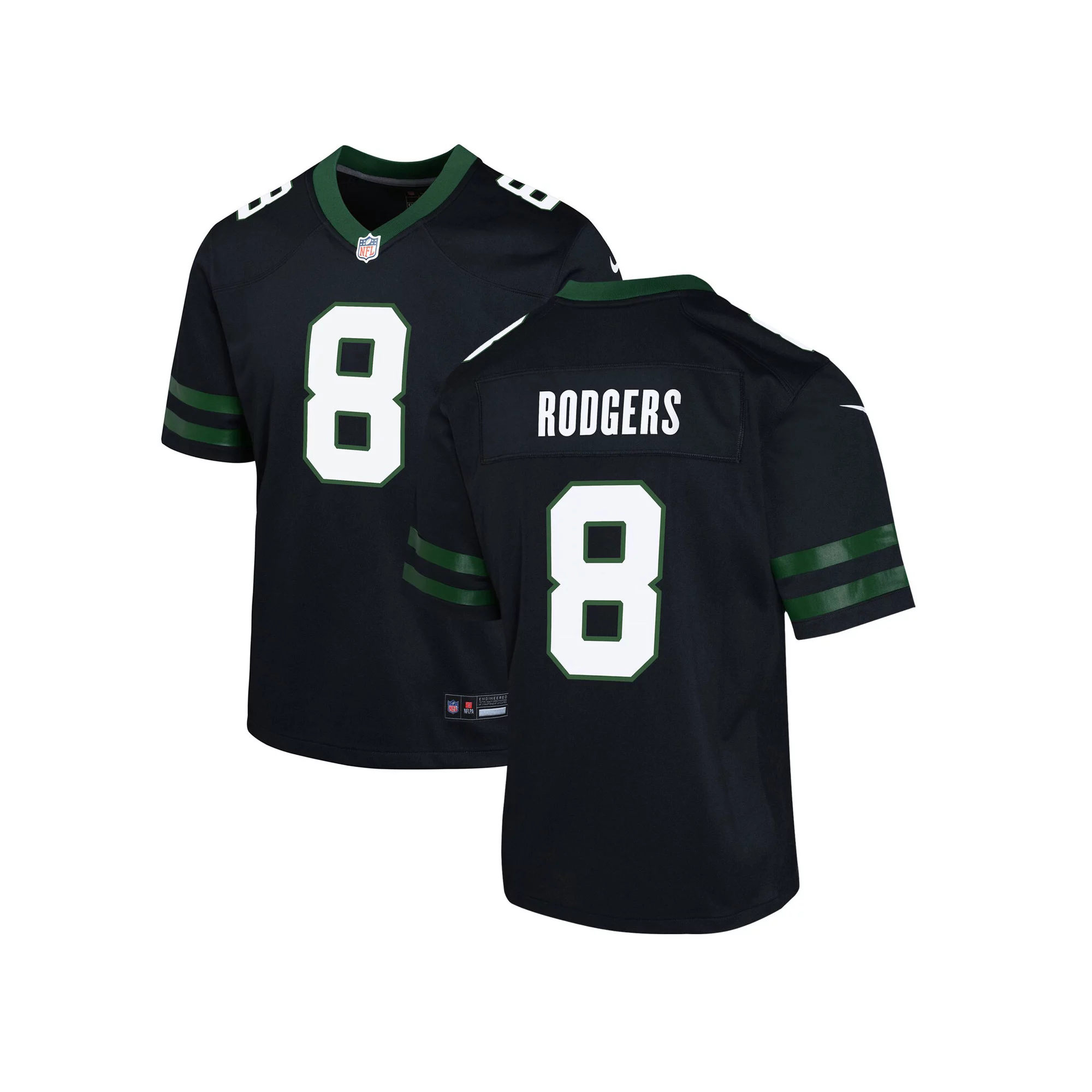 Youth Nike Aaron Rodgers Legacy Black New York Jets Alternate Game Jersey