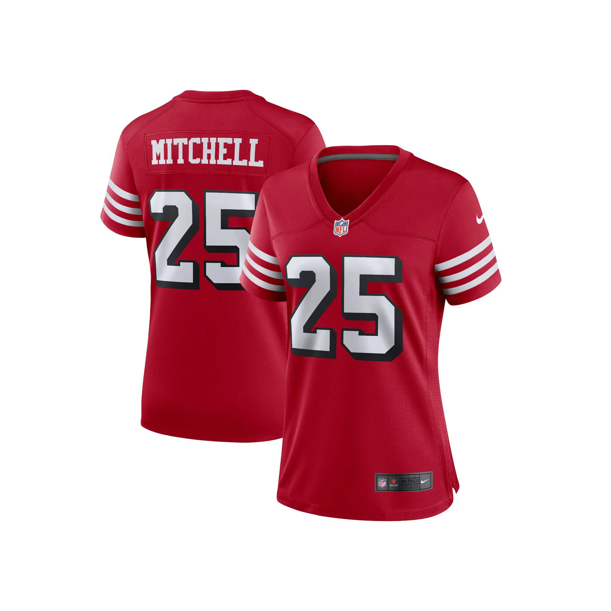Women's Nike Elijah Mitchell Scarlet San Francisco 49ers Alternate Team Game Jersey