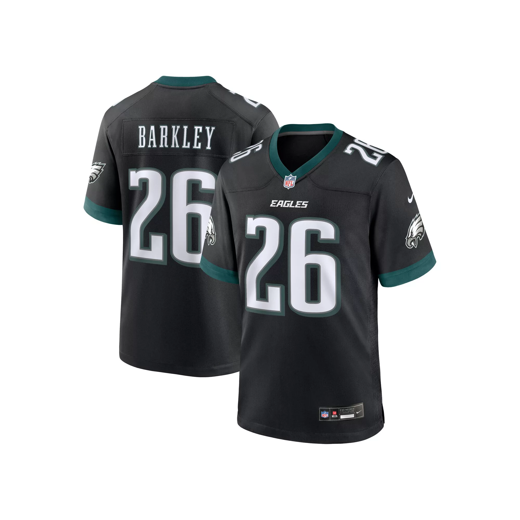 Men's Nike Saquon Barkley  Black Philadelphia Eagles Alternate Game Jersey