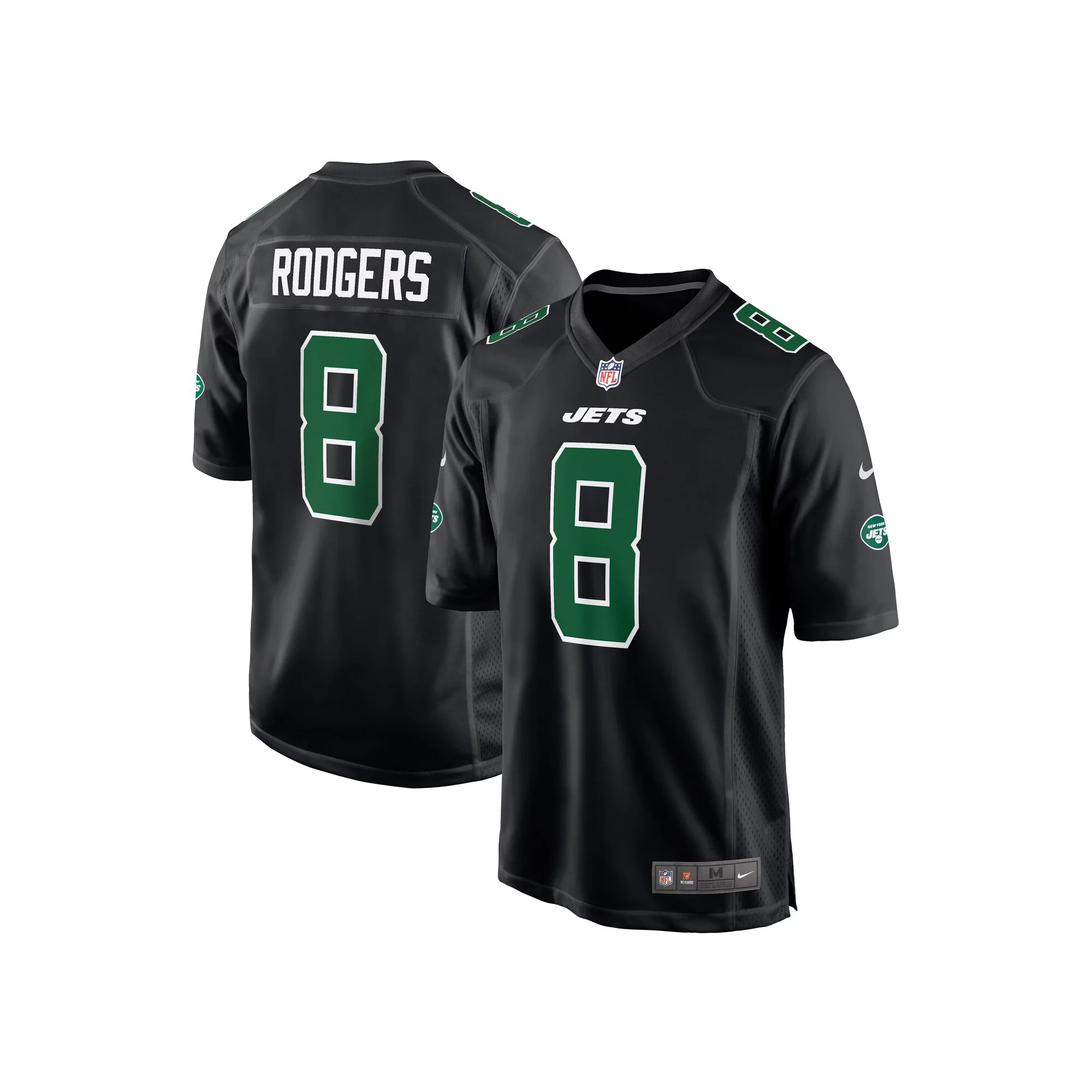 Men's Nike Aaron Rodgers Black New York Jets Fashion Game Jersey