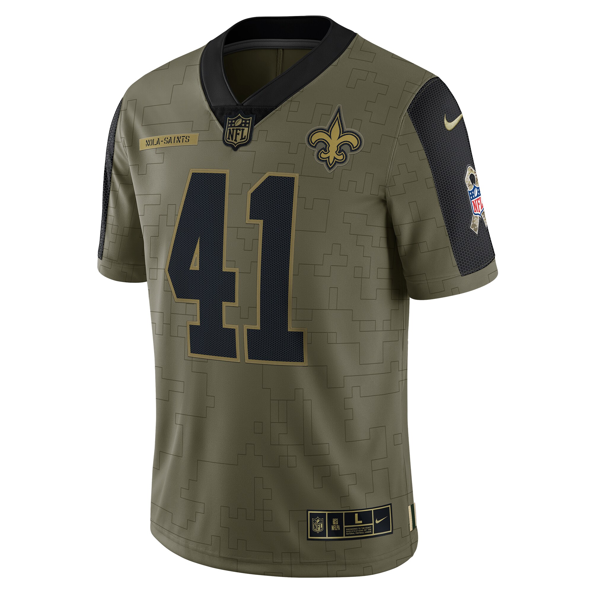 Alvin Kamara New Orleans Saints Nike Salute To Service Limited Player Jersey - Olive