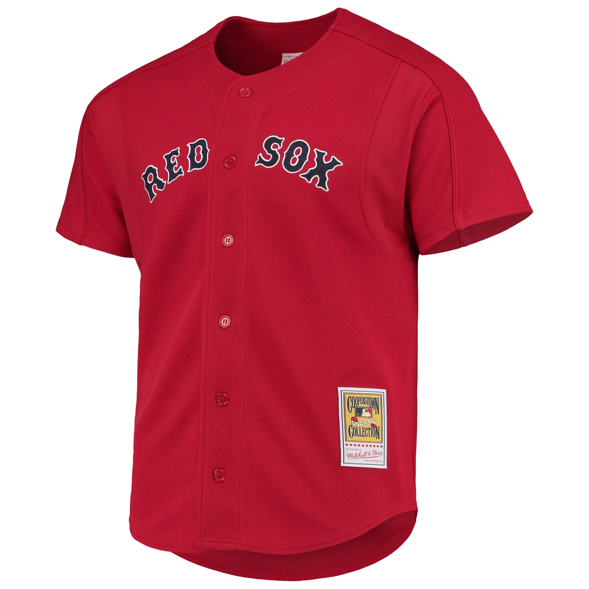 Men's Mitchell & Ness David Ortiz Red Boston Red Sox Cooperstown Collection Mesh Batting Practice Button-Up Jersey