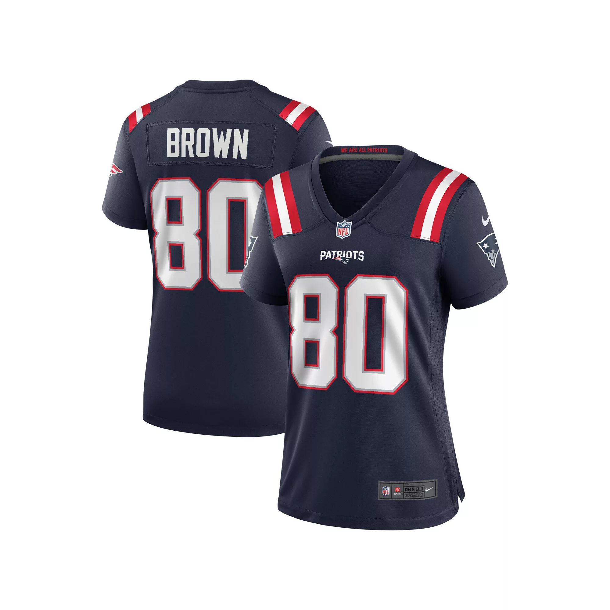Women's Nike Troy Brown Navy New England Patriots Game Retired Player Jersey