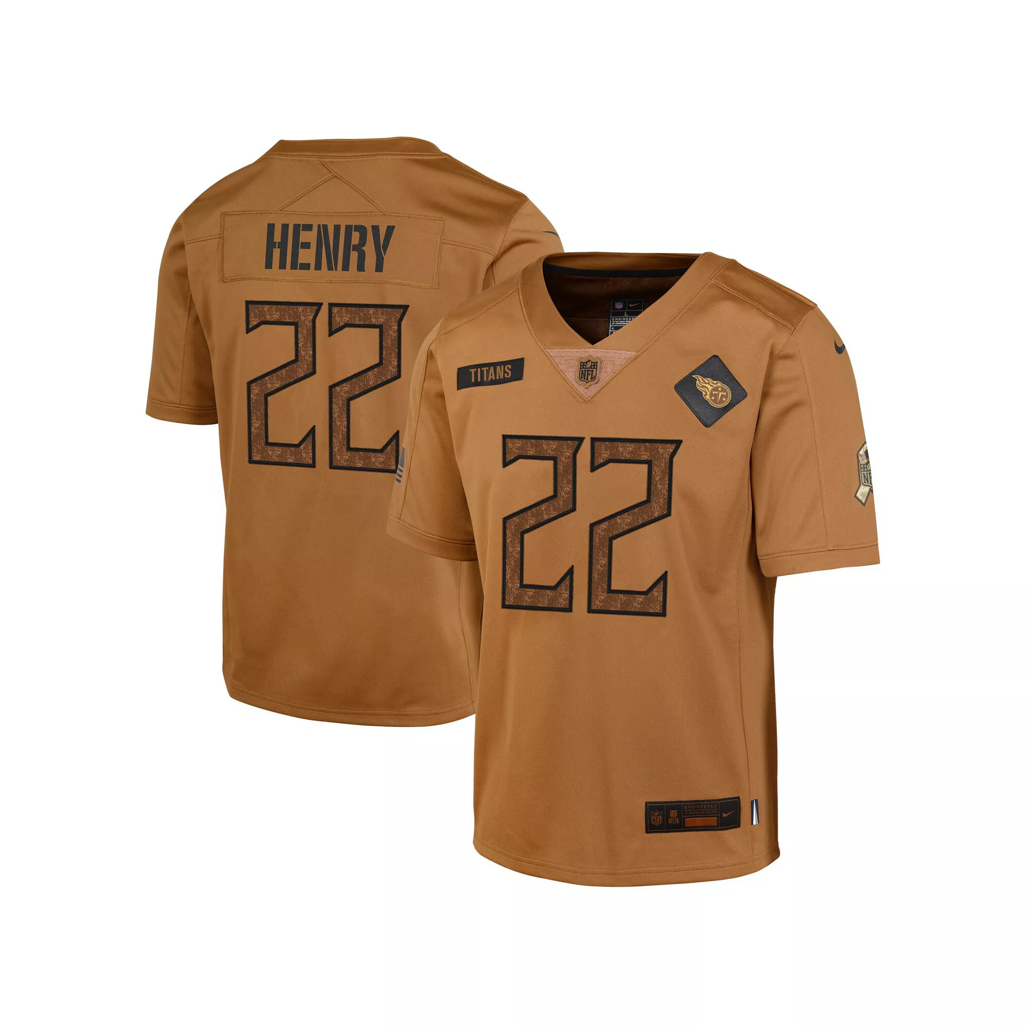Youth Nike Derrick Henry Brown Tennessee Titans 2023 Salute To Service Limited Jersey