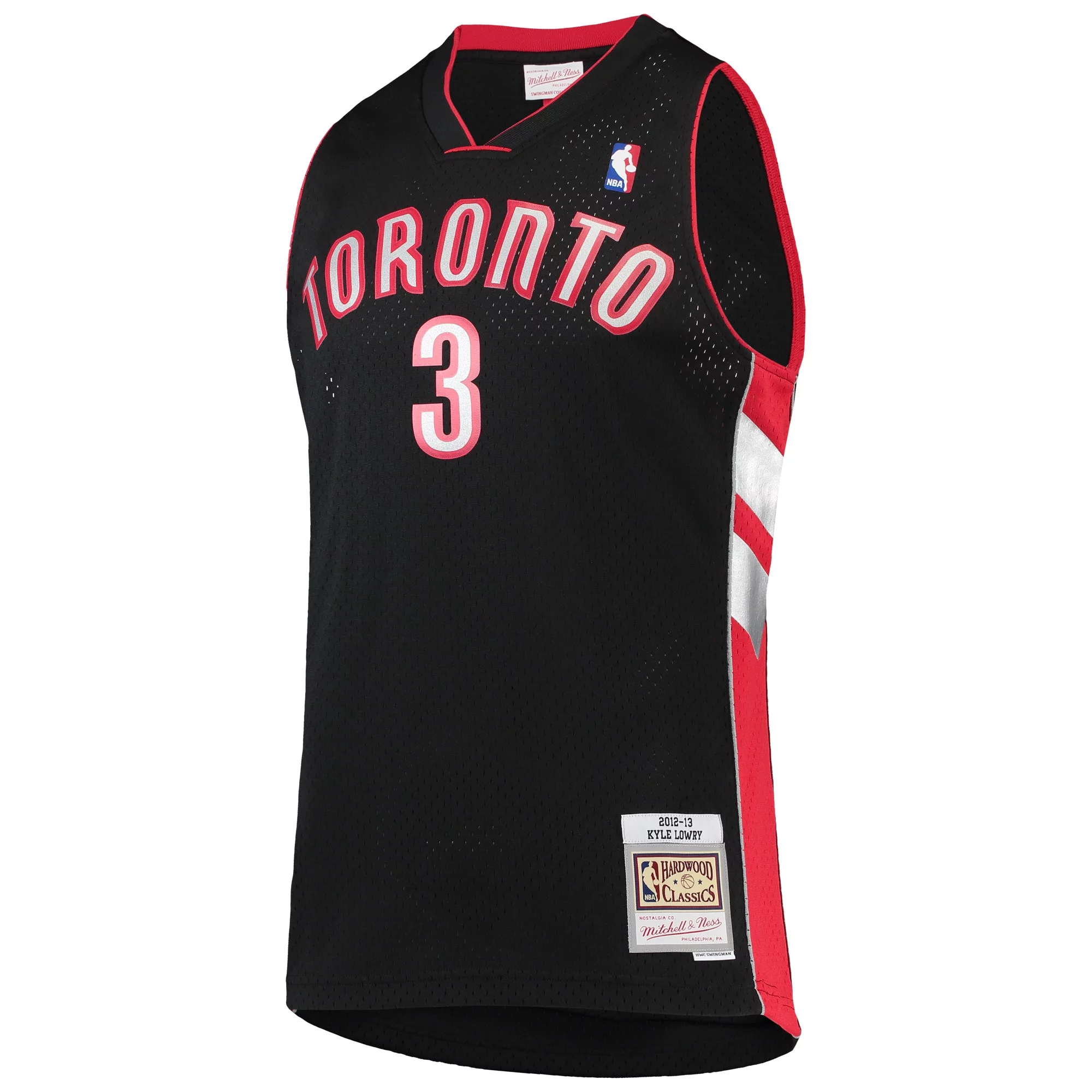 Men's Mitchell & Ness Kyle Lowry Black Toronto Raptors 2001/02 Hardwood Classics Swingman Jersey