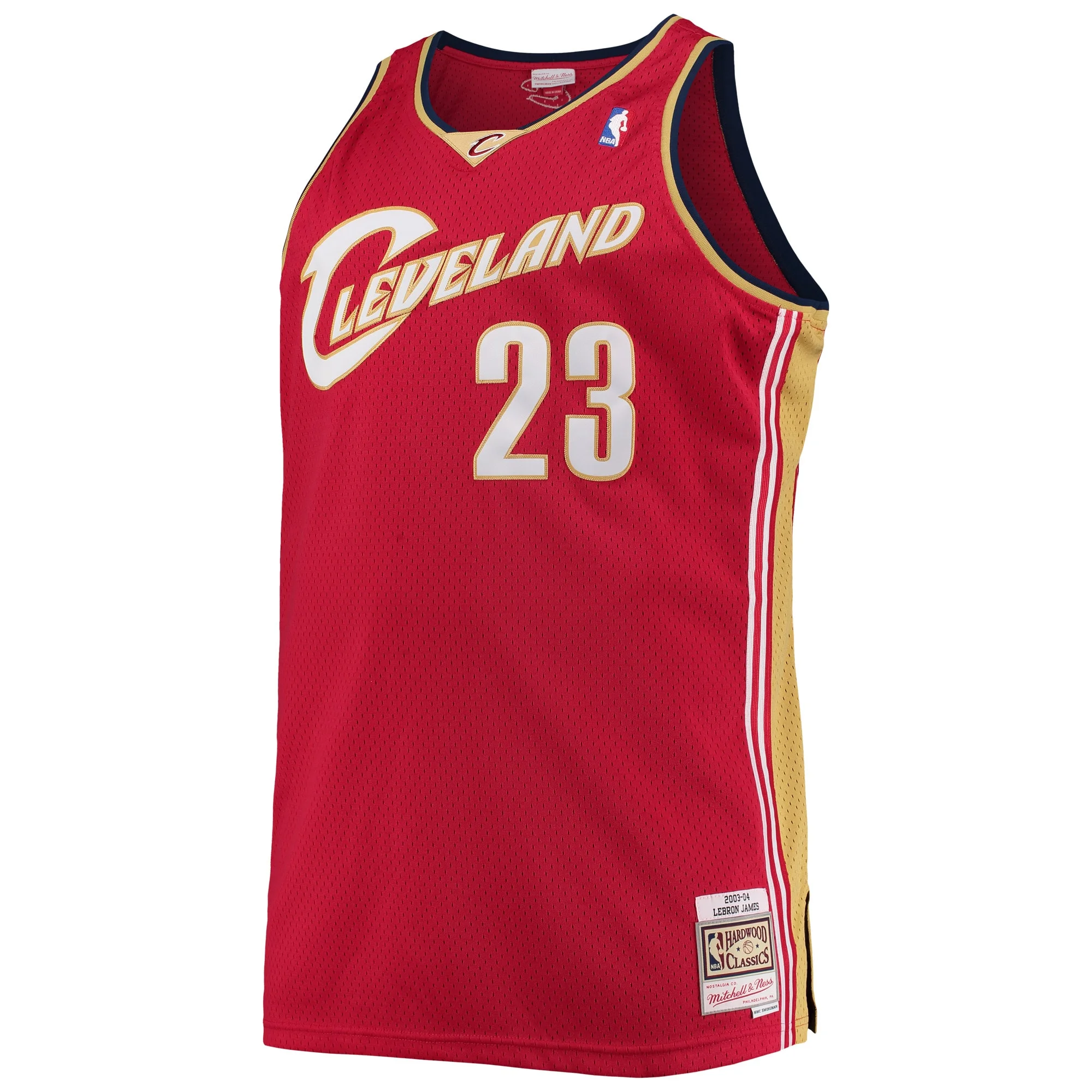 Men's Mitchell & Ness LeBron James Red Cleveland Cavaliers 2003/04 Big & Tall Hardwood Classics Swingman Jersey