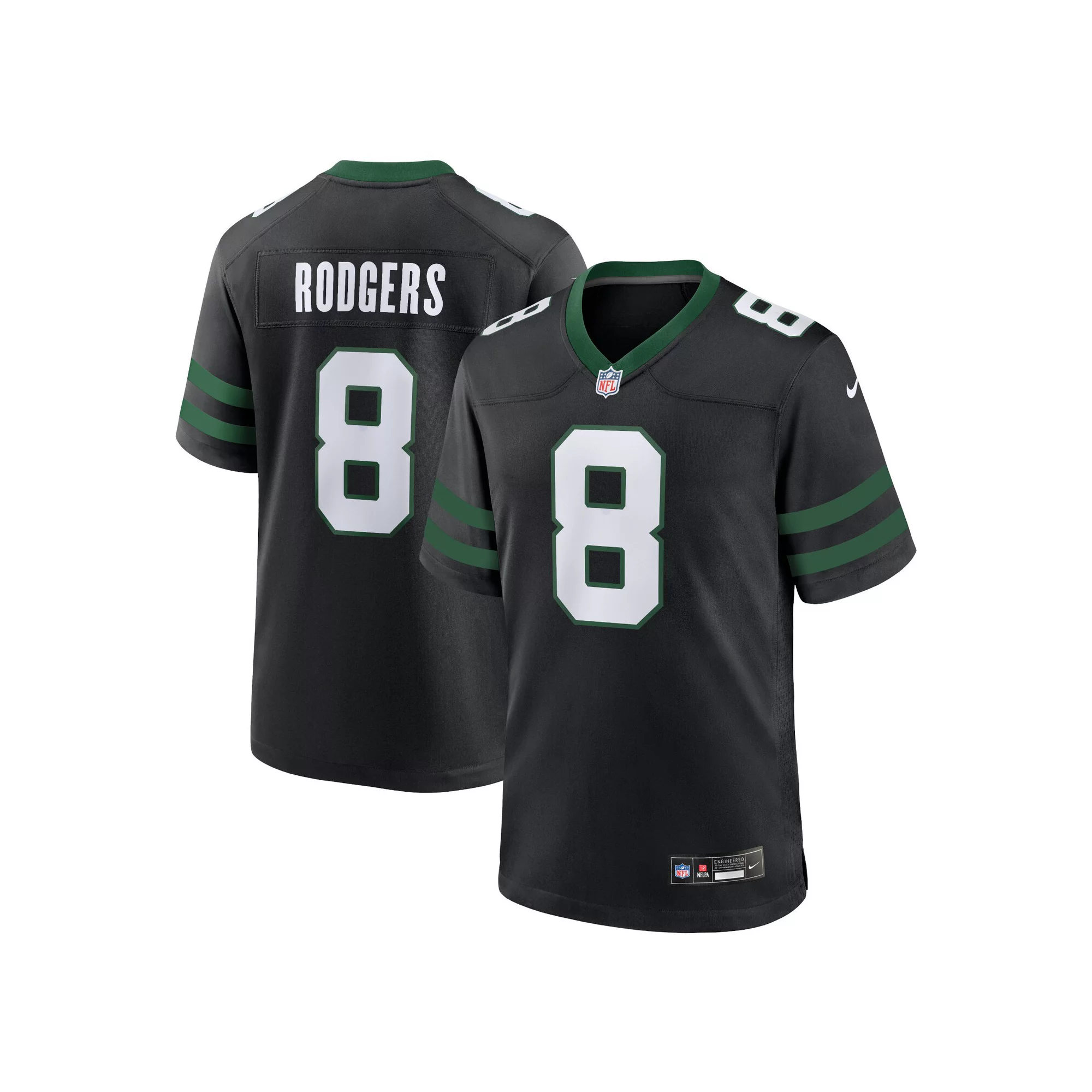Men's Nike Aaron Rodgers Legacy Black New York Jets Alternate Game Jersey