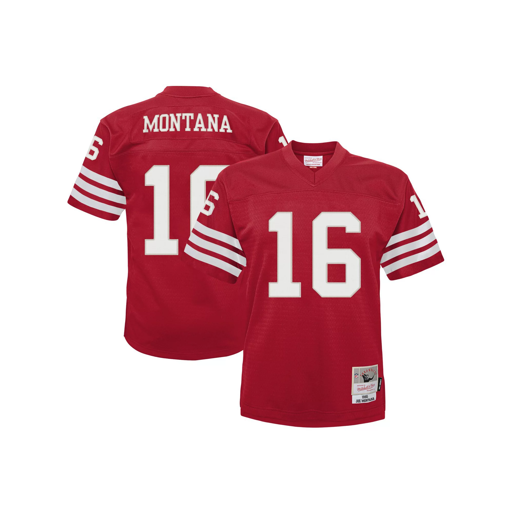 Infant Mitchell & Ness Joe Montana Scarlet San Francisco 49ers 1990 Retired Legacy Jersey