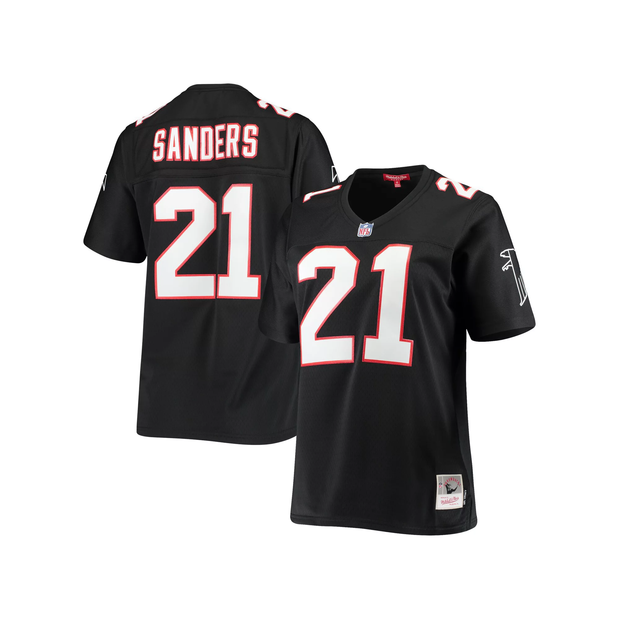 Women's Mitchell & Ness Deion Sanders Black Atlanta Falcons Legacy Replica Team Jersey