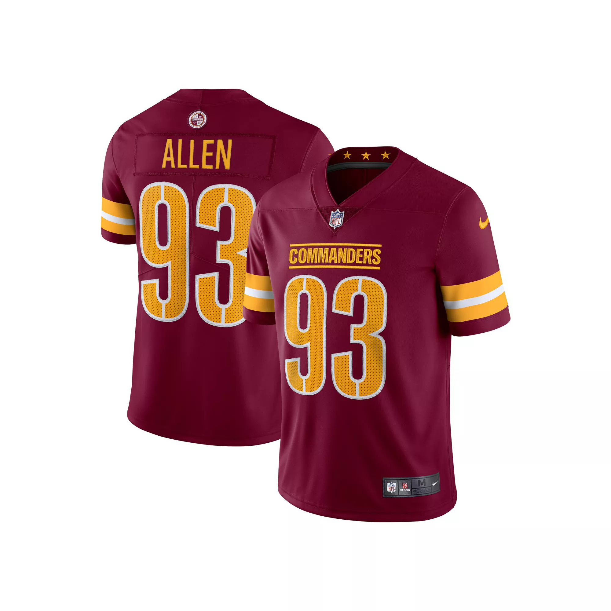 Men's Nike Jonathan Allen Burgundy Washington Commanders Vapor Limited Jersey