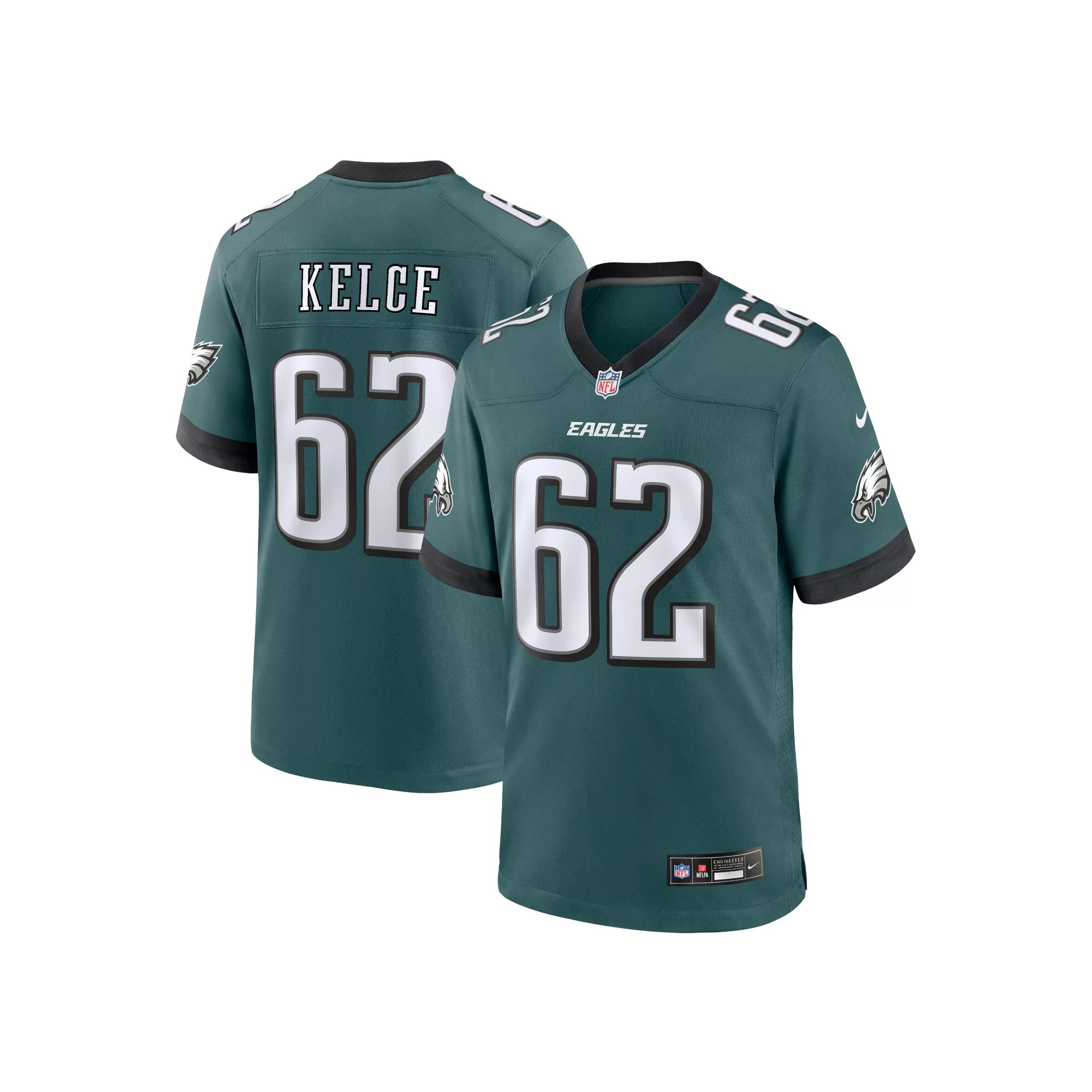 Men's Nike Jason Kelce Midnight Green Philadelphia Eagles Team Game Jersey