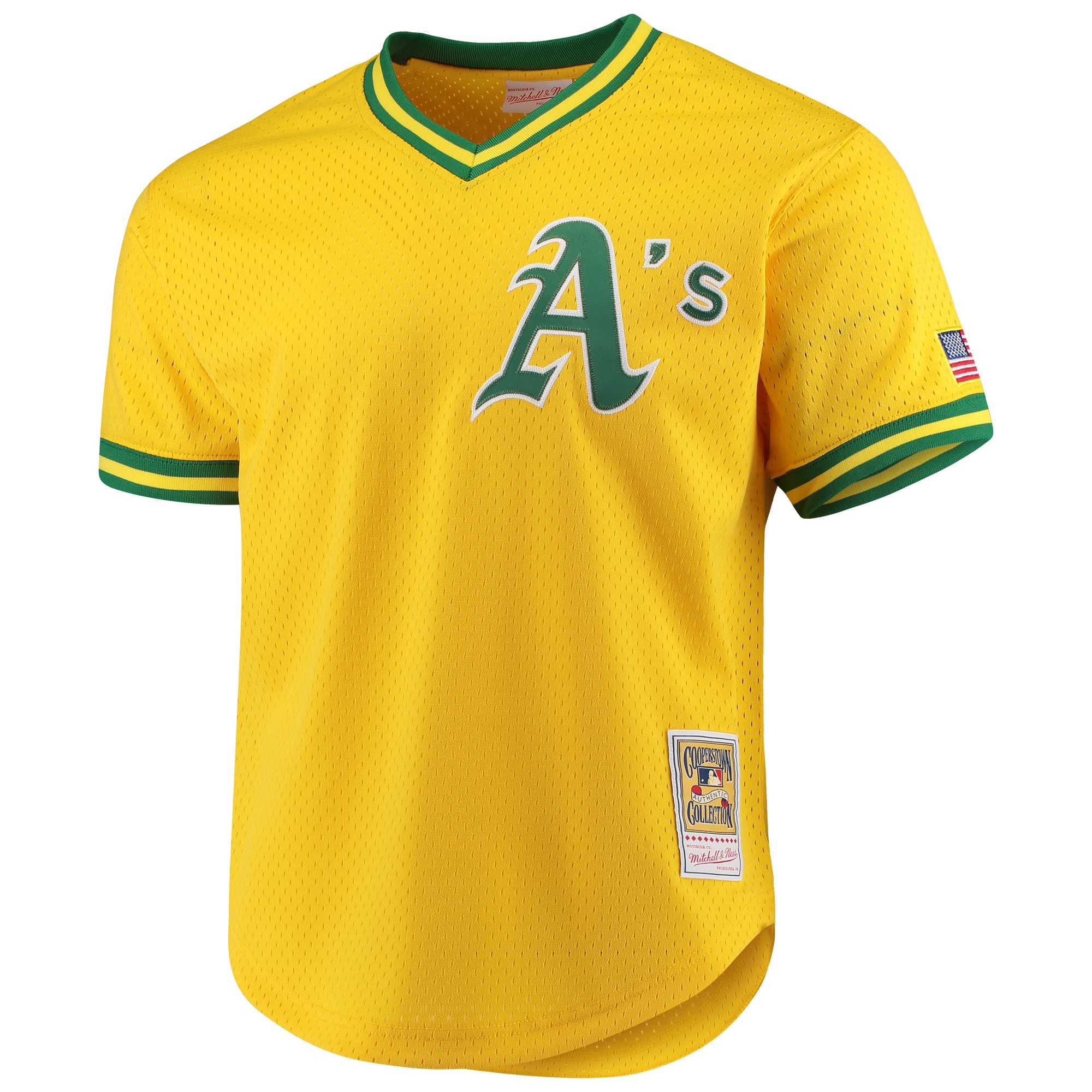 Men's Mitchell & Ness Jose Canseco Gold Oakland Athletics Cooperstown Collection Mesh Batting Practice Jersey