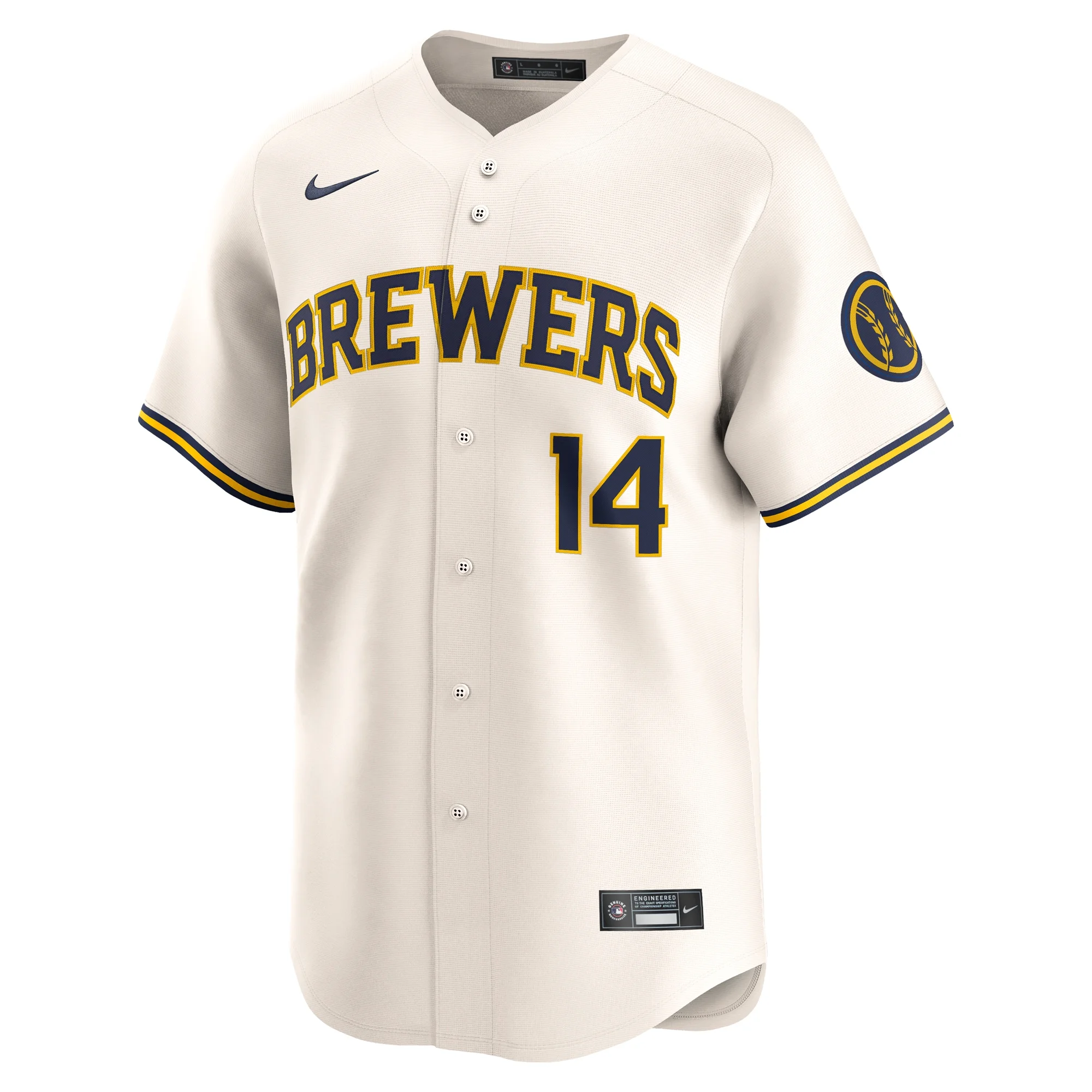 Men's Nike Andruw Monasterio Cream Milwaukee Brewers Home Limited Player Jersey