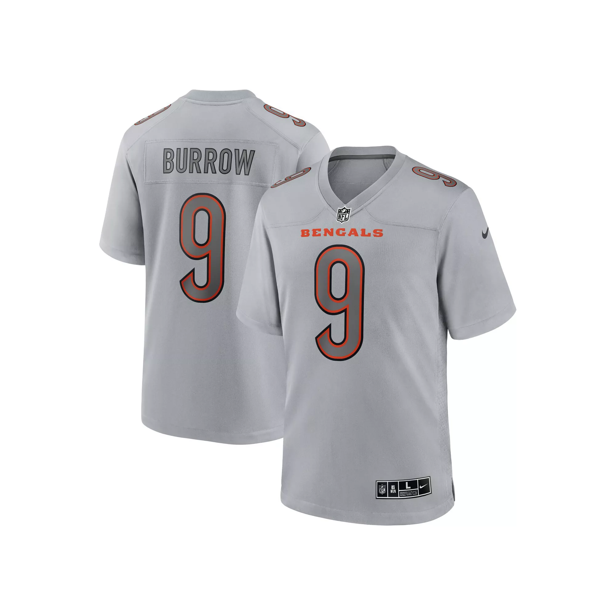 Men's Nike Joe Burrow Gray Cincinnati Bengals Atmosphere Fashion Game Jersey