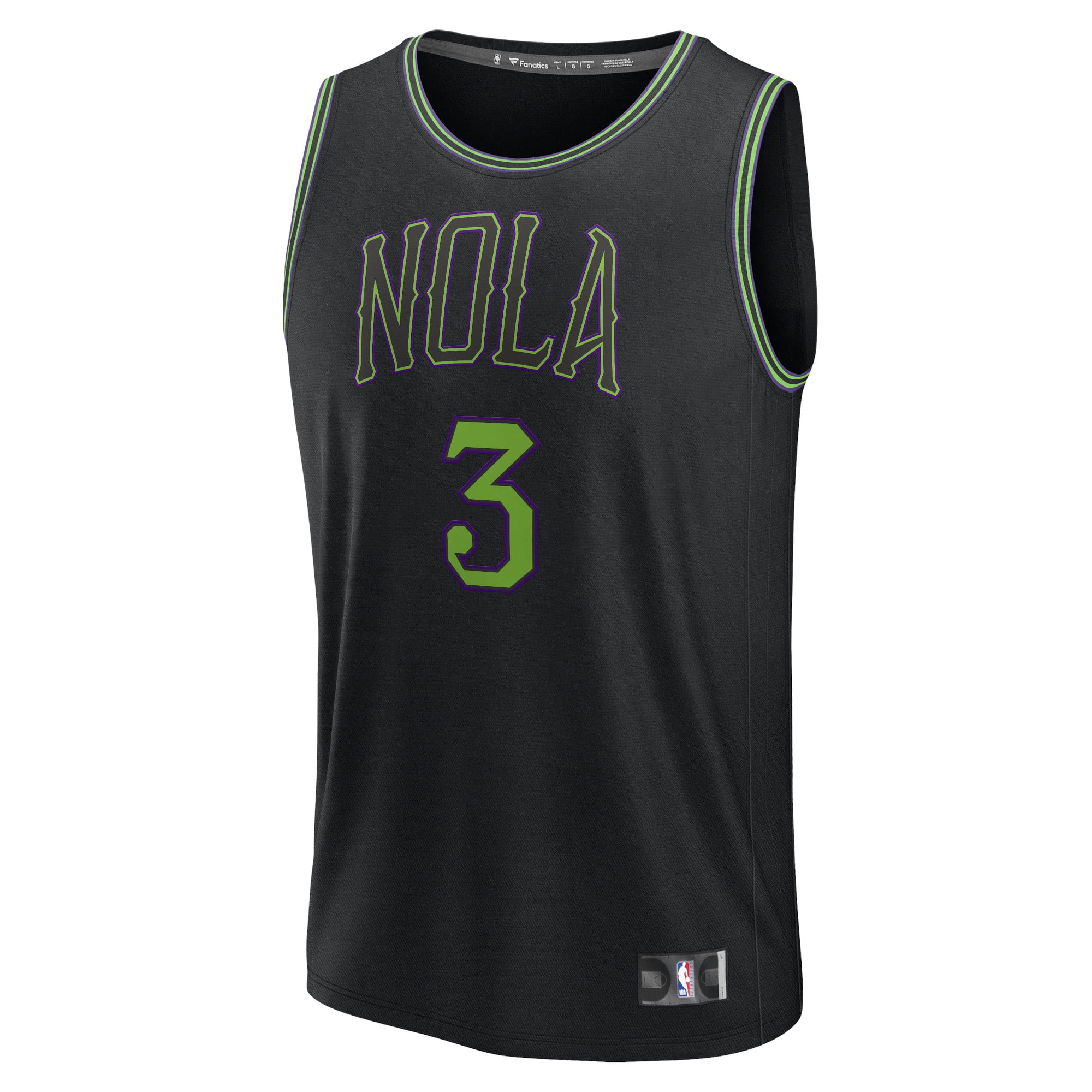Unisex Fanatics Branded CJ McCollum Black New Orleans Pelicans 2023/24 Fast Break Jersey - City Edition